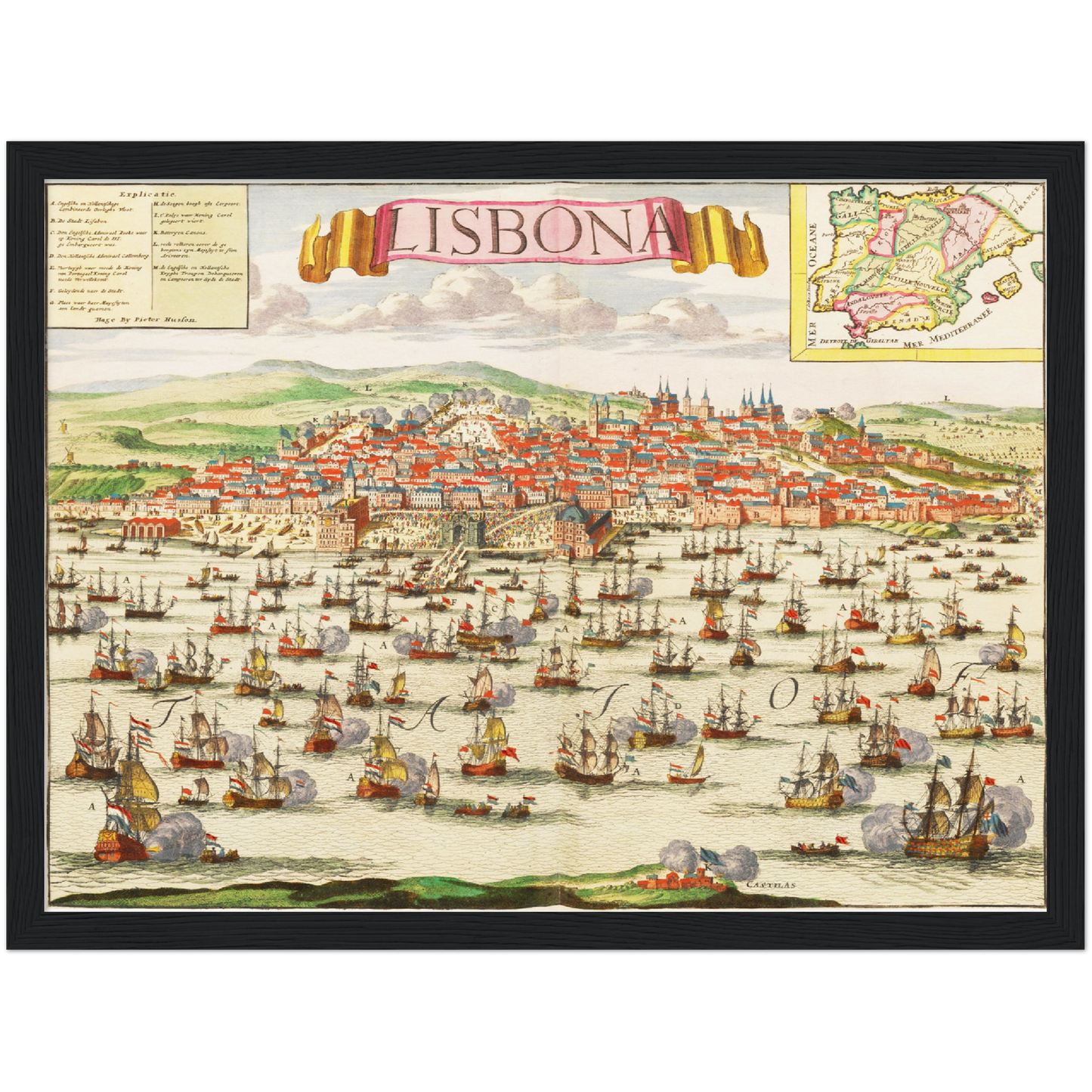 Historische Stadtansicht Lissabon um 1700