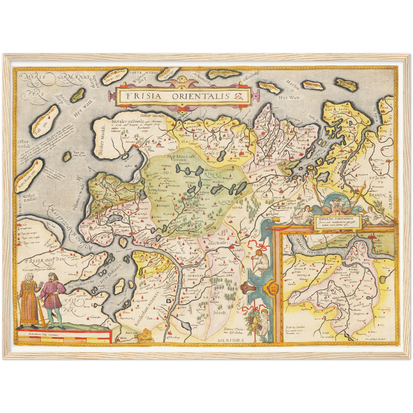 Historische Landkarte Ostfriesland um 1609