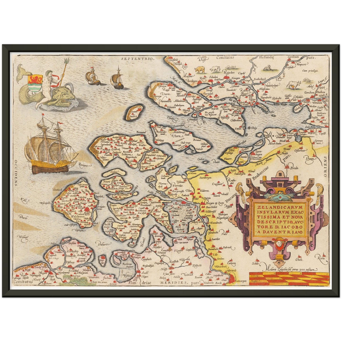 Historische Landkarte Provinz Zeeland um 1609