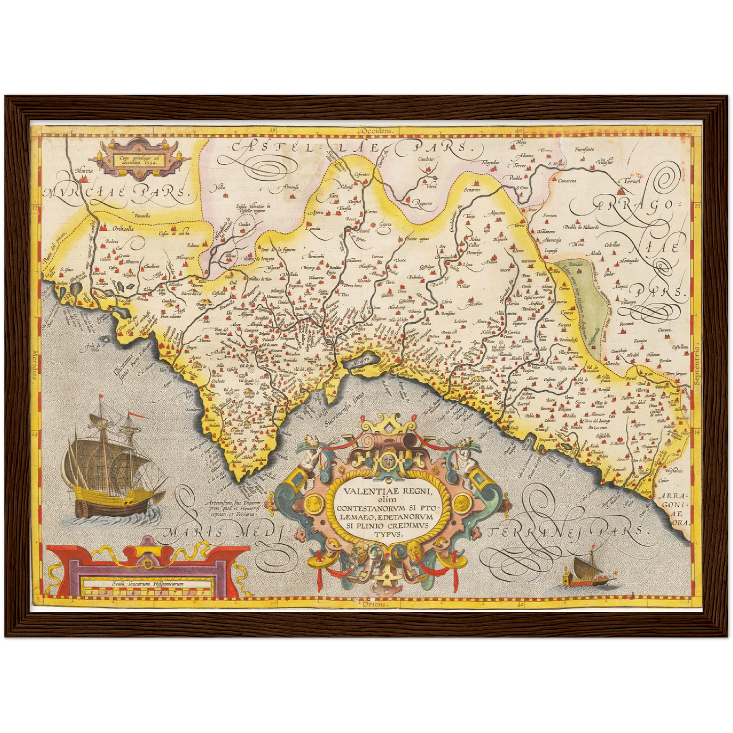 Historische Landkarte Valencia um 1609