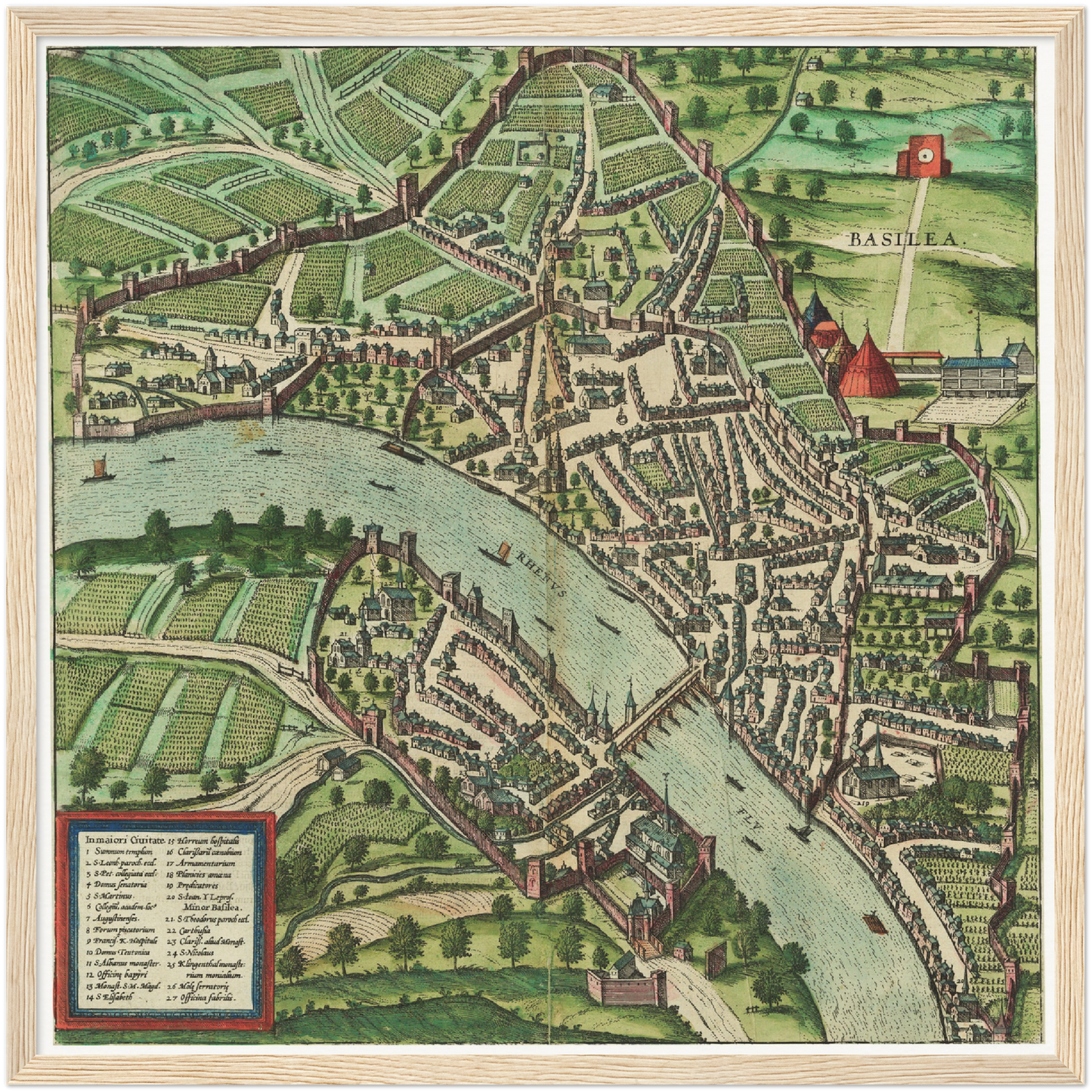 Historischer Stadtplan Basel um 1600