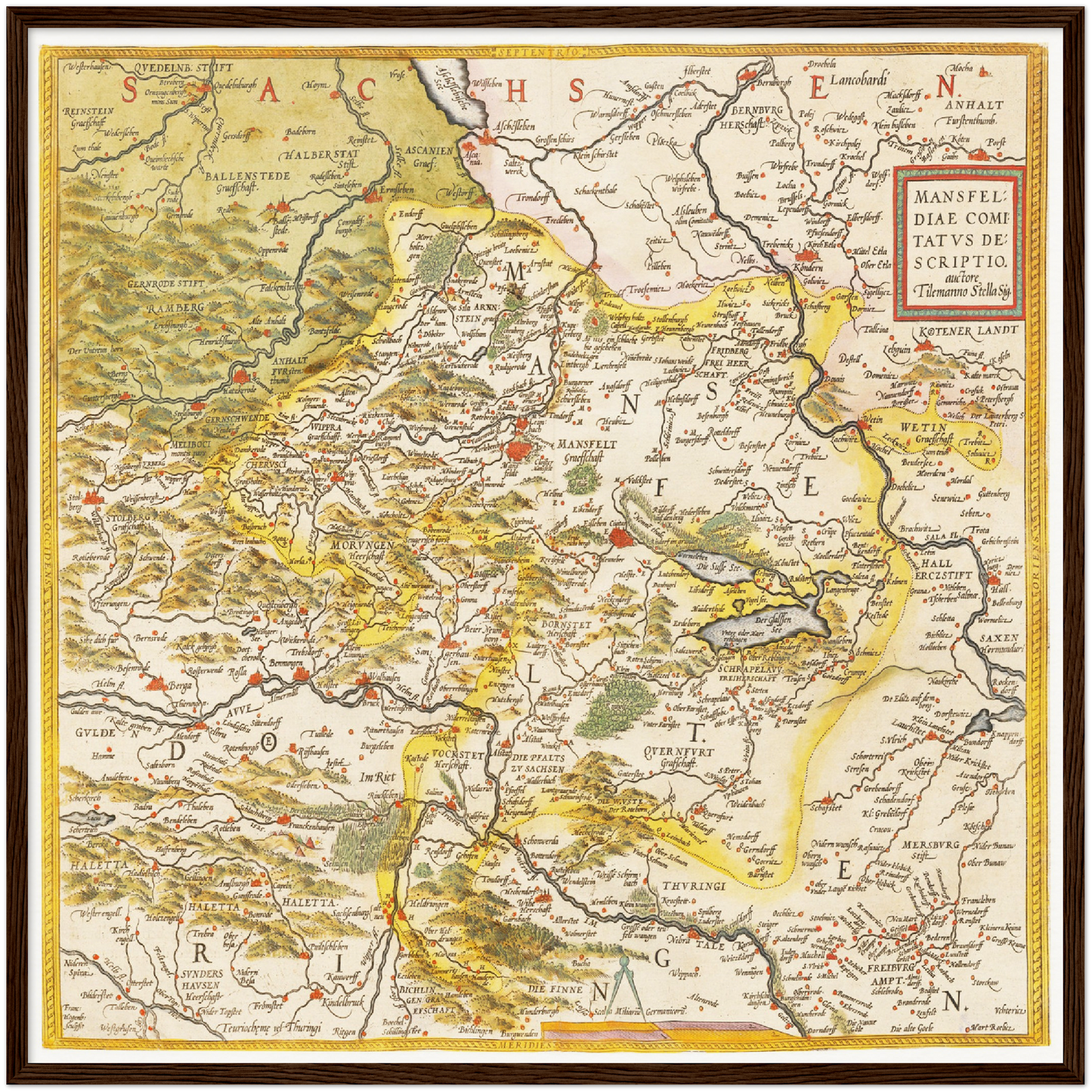 Historische Landkarte Mansfeld um 1609