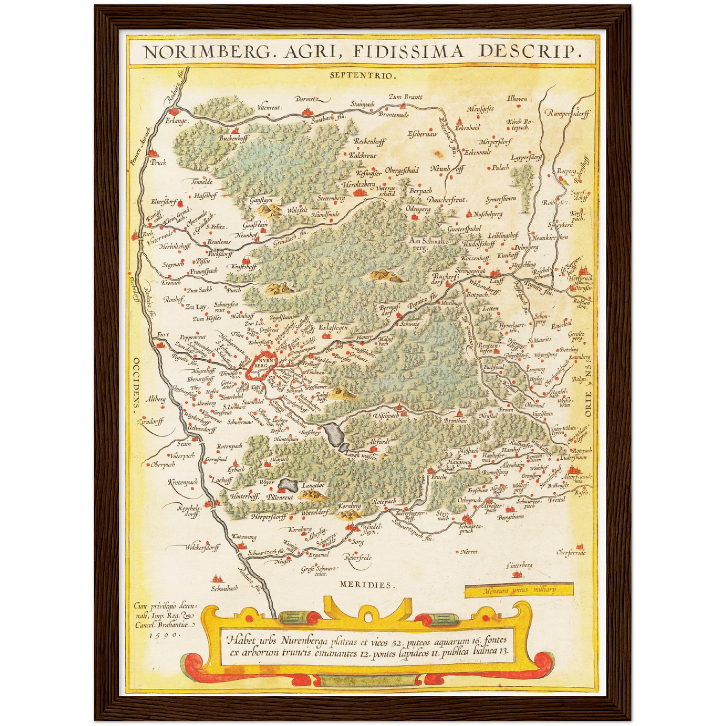 Historische Landkarte Nürnberg um 1609