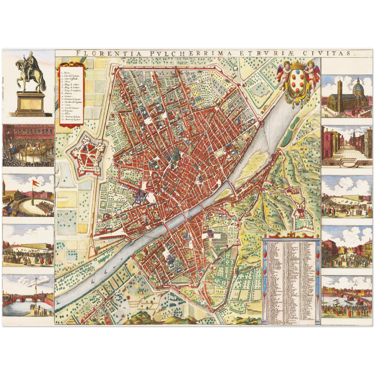 Historischer Stadtplan Florenz um 1660