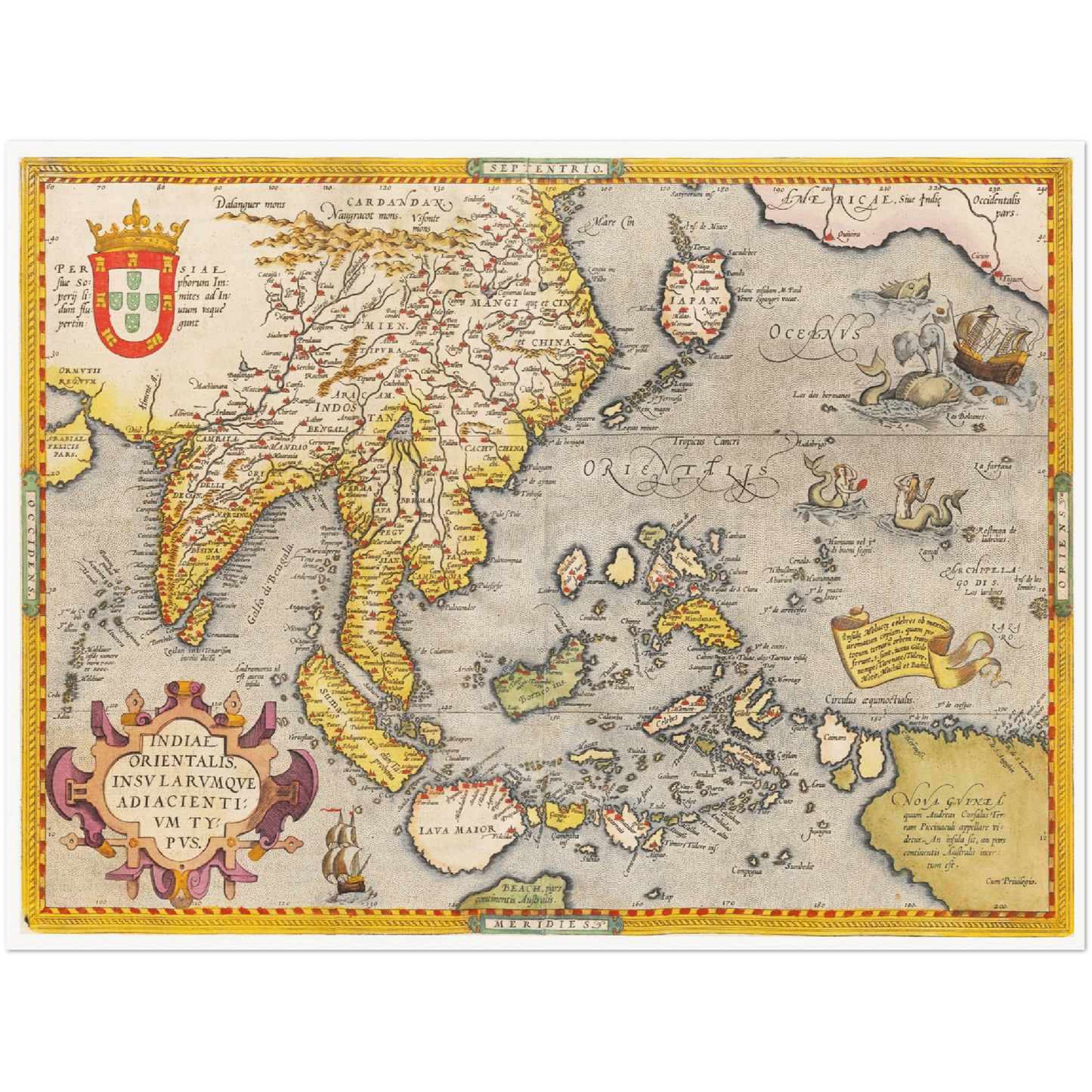 Historische Landkarte Südostasien um 1609