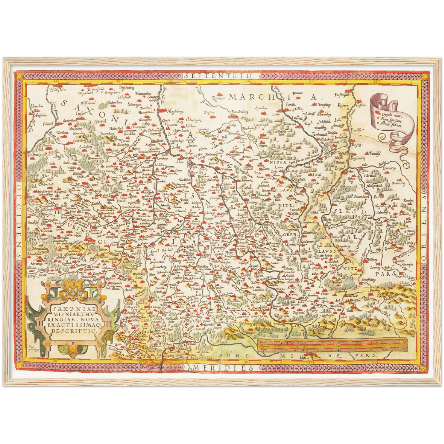 Historische Landkarte Sachsen um 1609