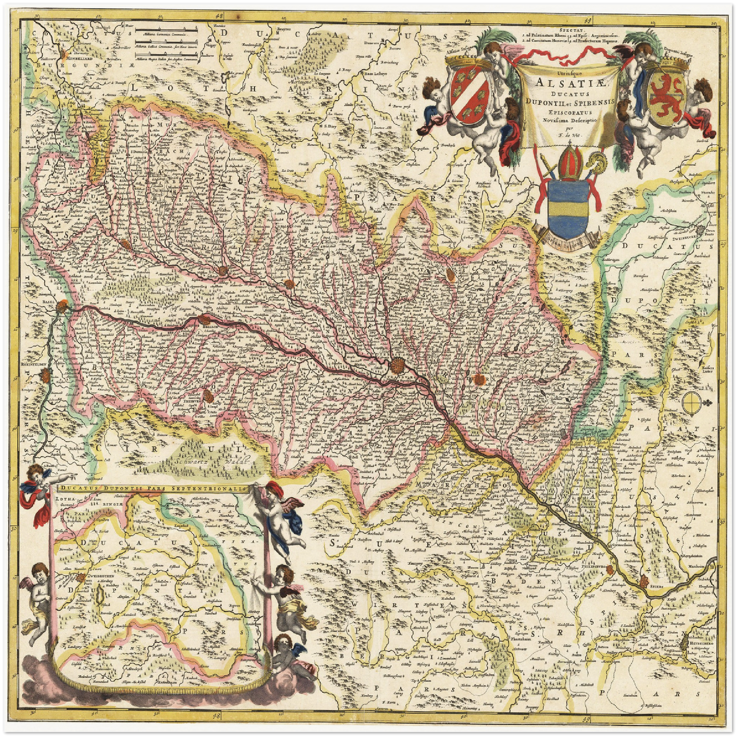 Historische Landkarte Elsass um 1647