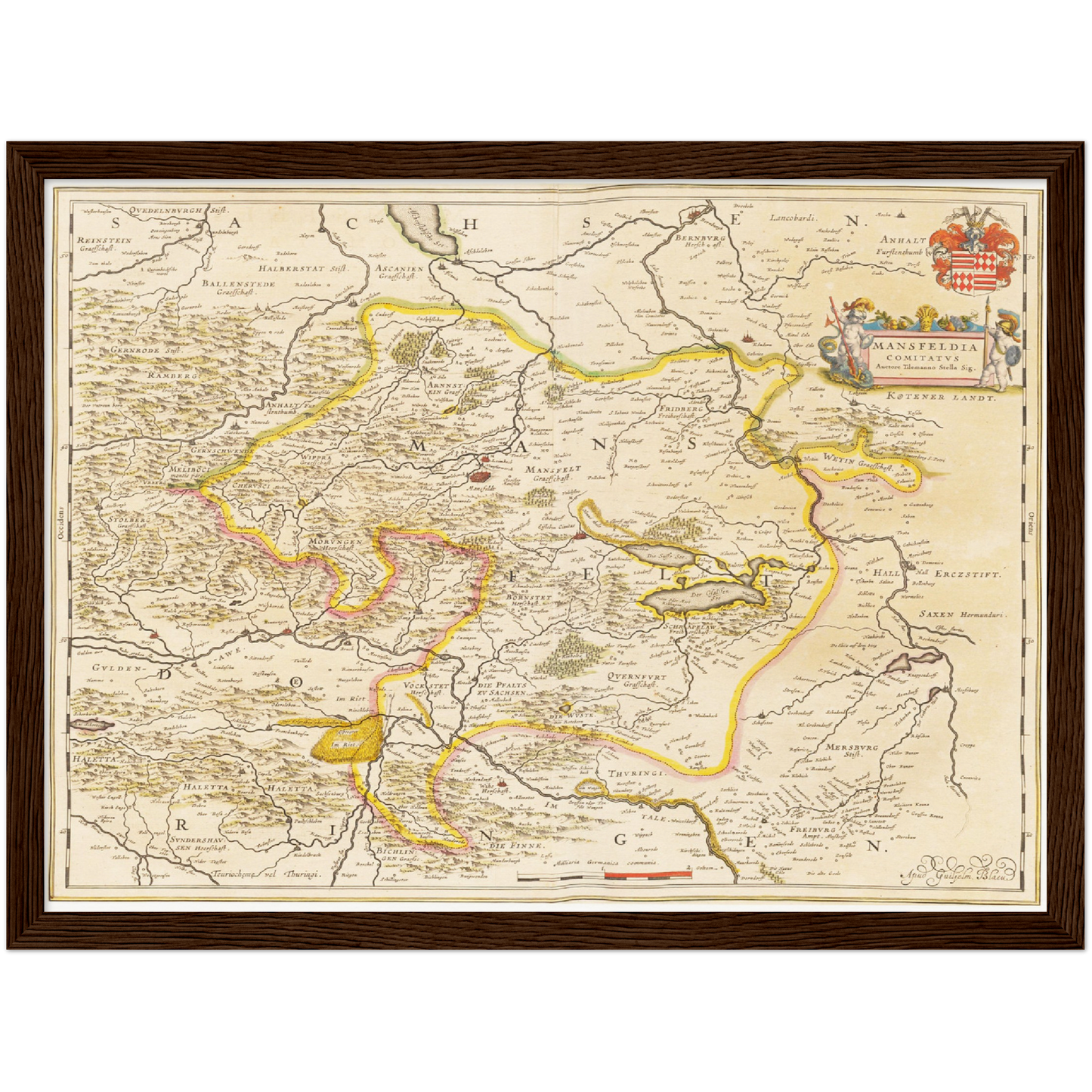 Historische Landkarte Mansfeld um 1635