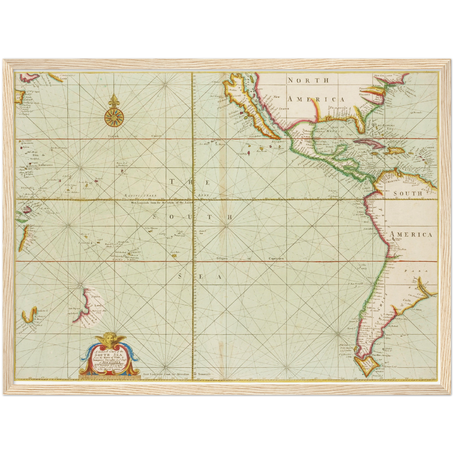 Historische Landkarte Ozeanien um 1705