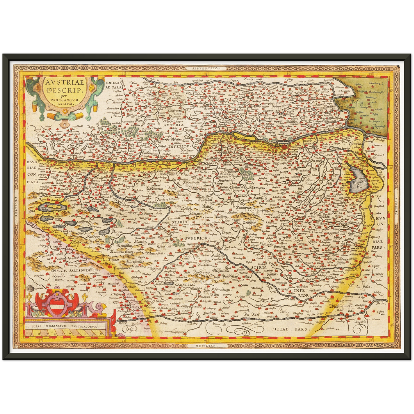 Historische Landkarte Österreich um 1609
