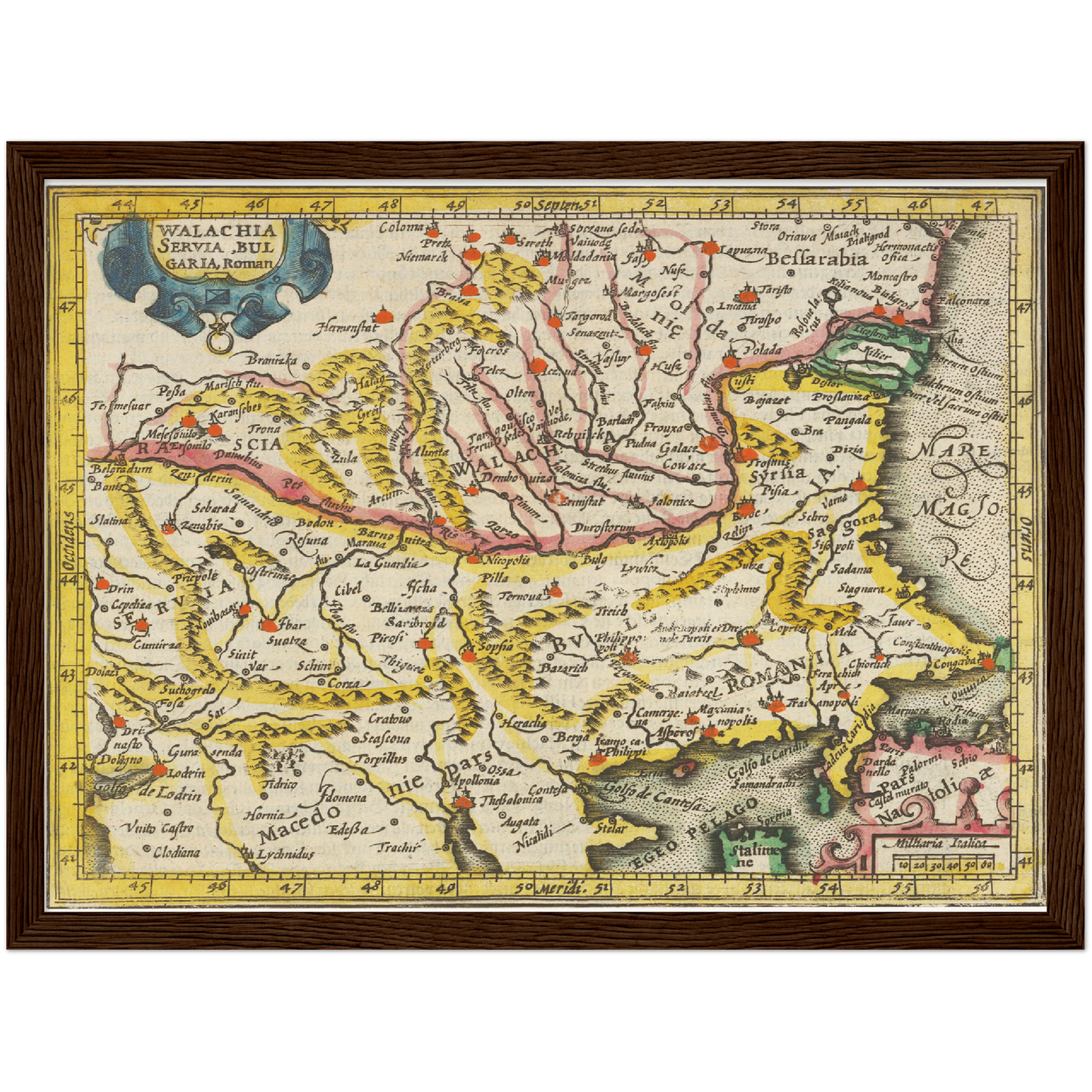 Historische Landkarte Wallachei um 1609
