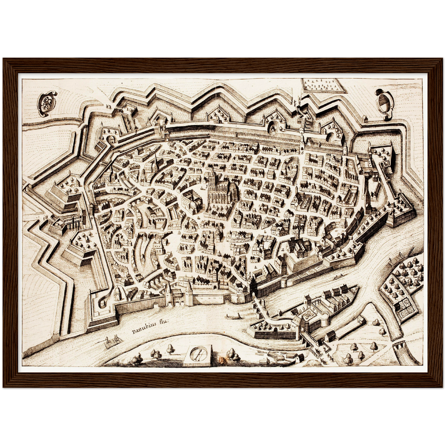Historischer Stadtplan Ulm um 1642