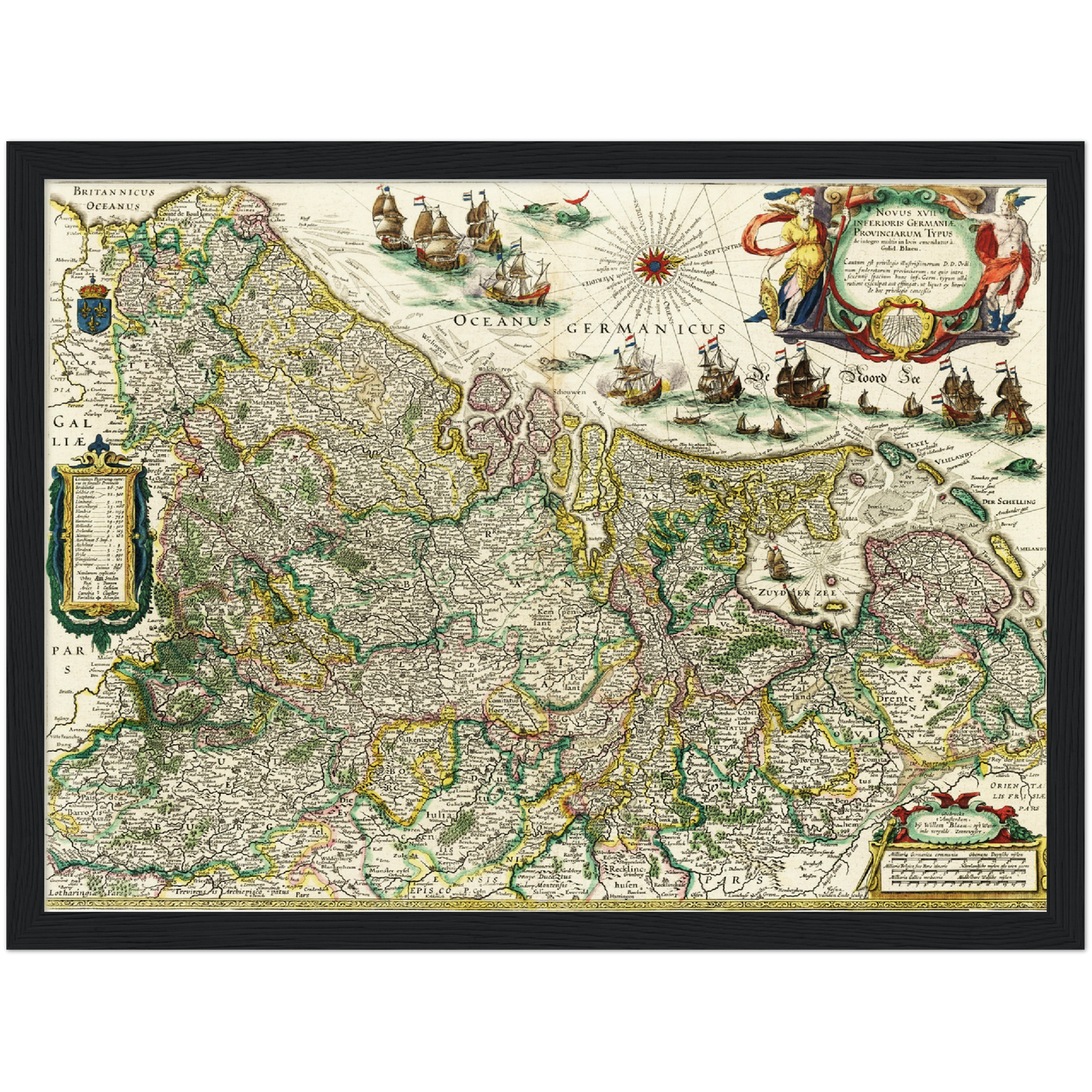 Historische Landkarte Niederlande um 1647