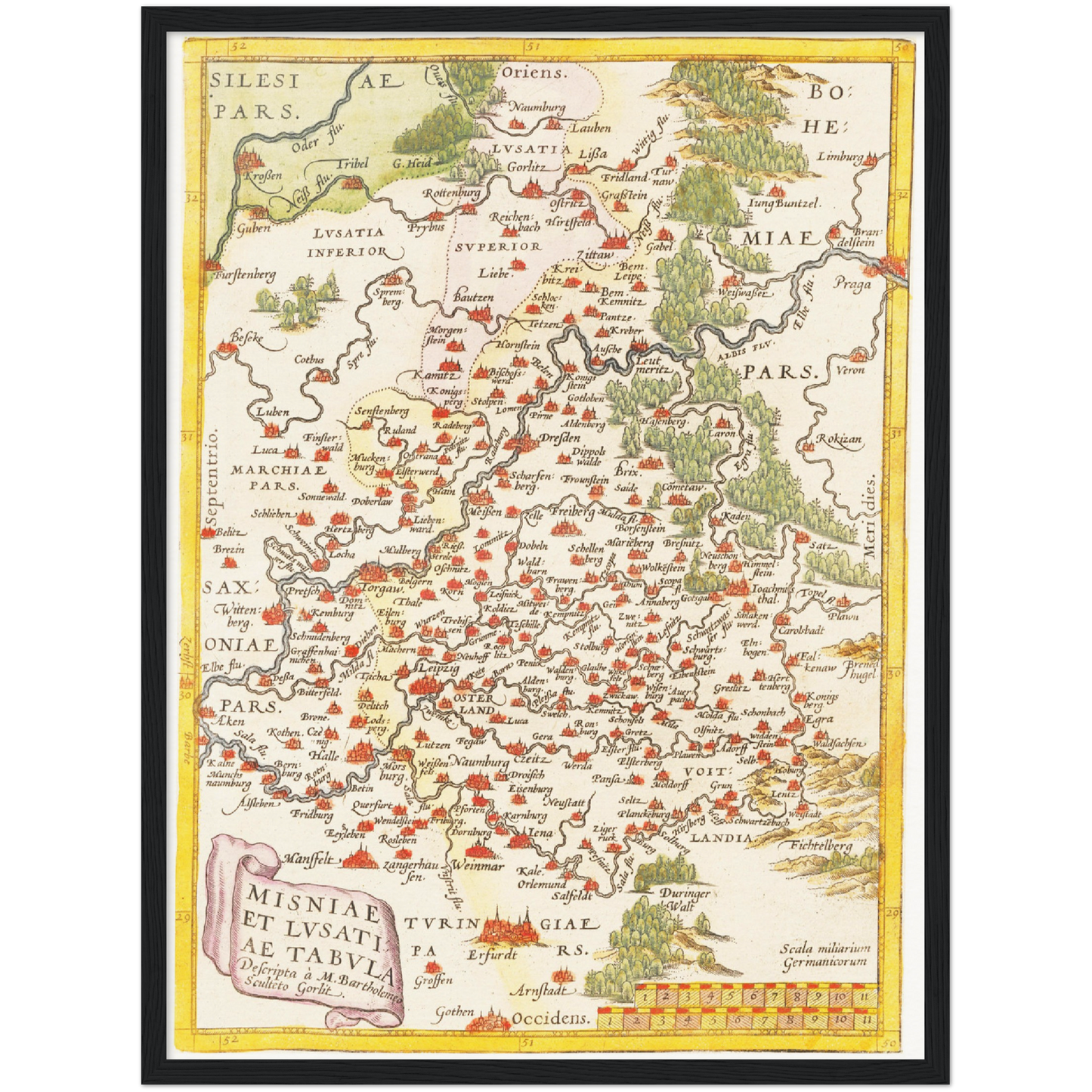 Historische Landkarte Meißen um 1609