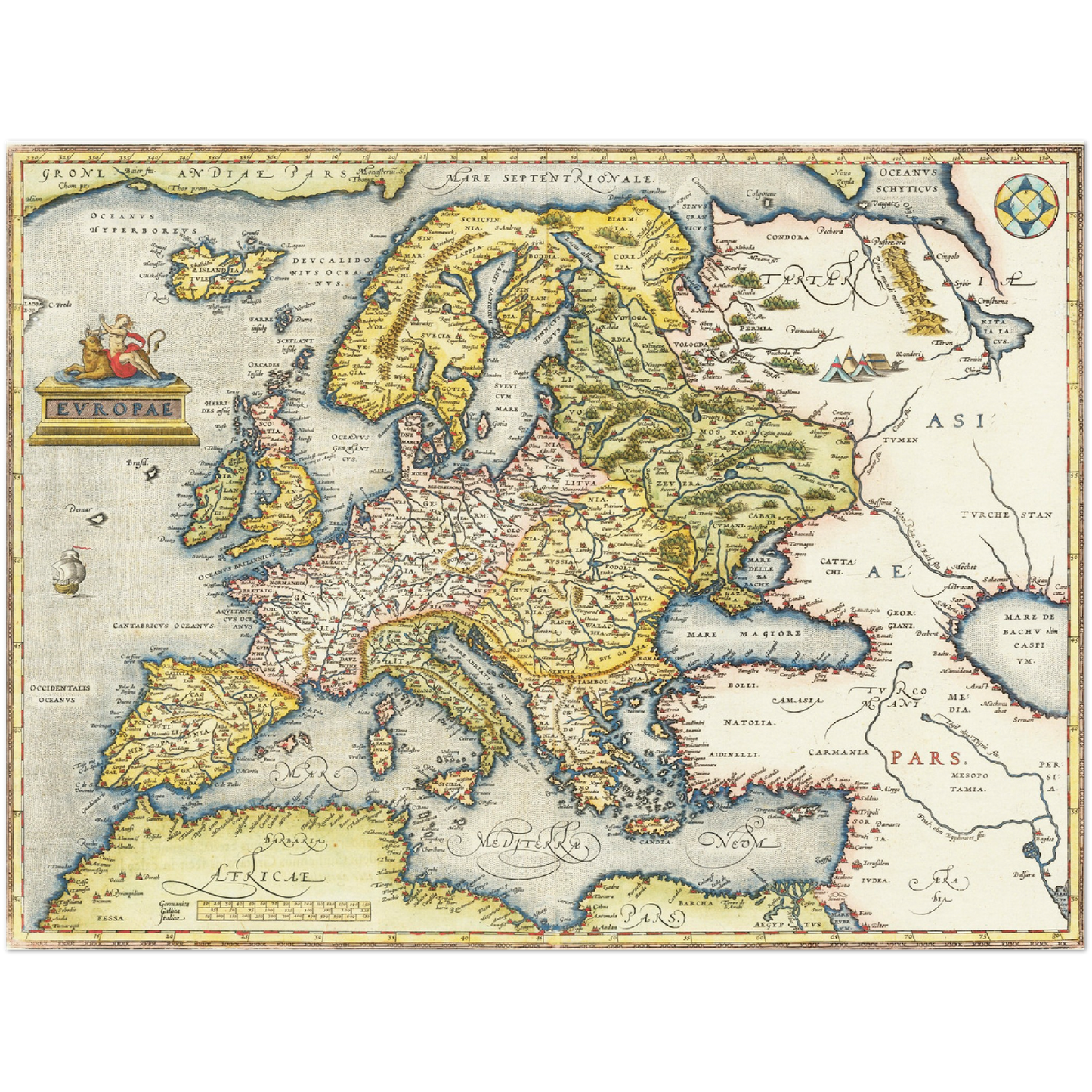 Historische Europakarte um 1570