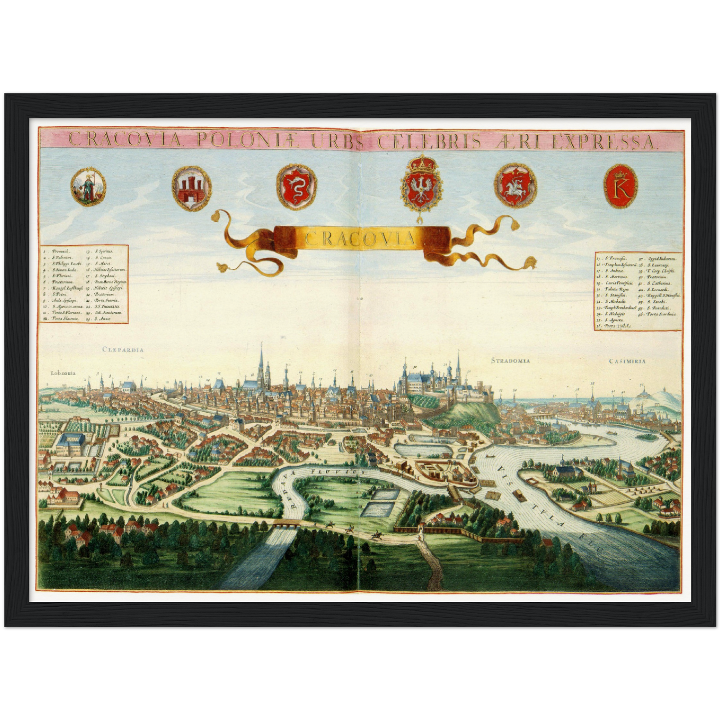 Historischer Stadtansicht Krakau um 1690
