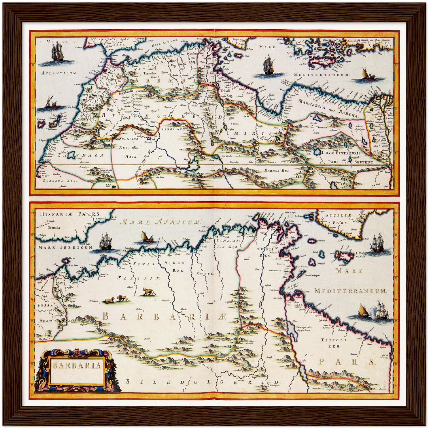 Historische Landkarte Maghreb um 1690