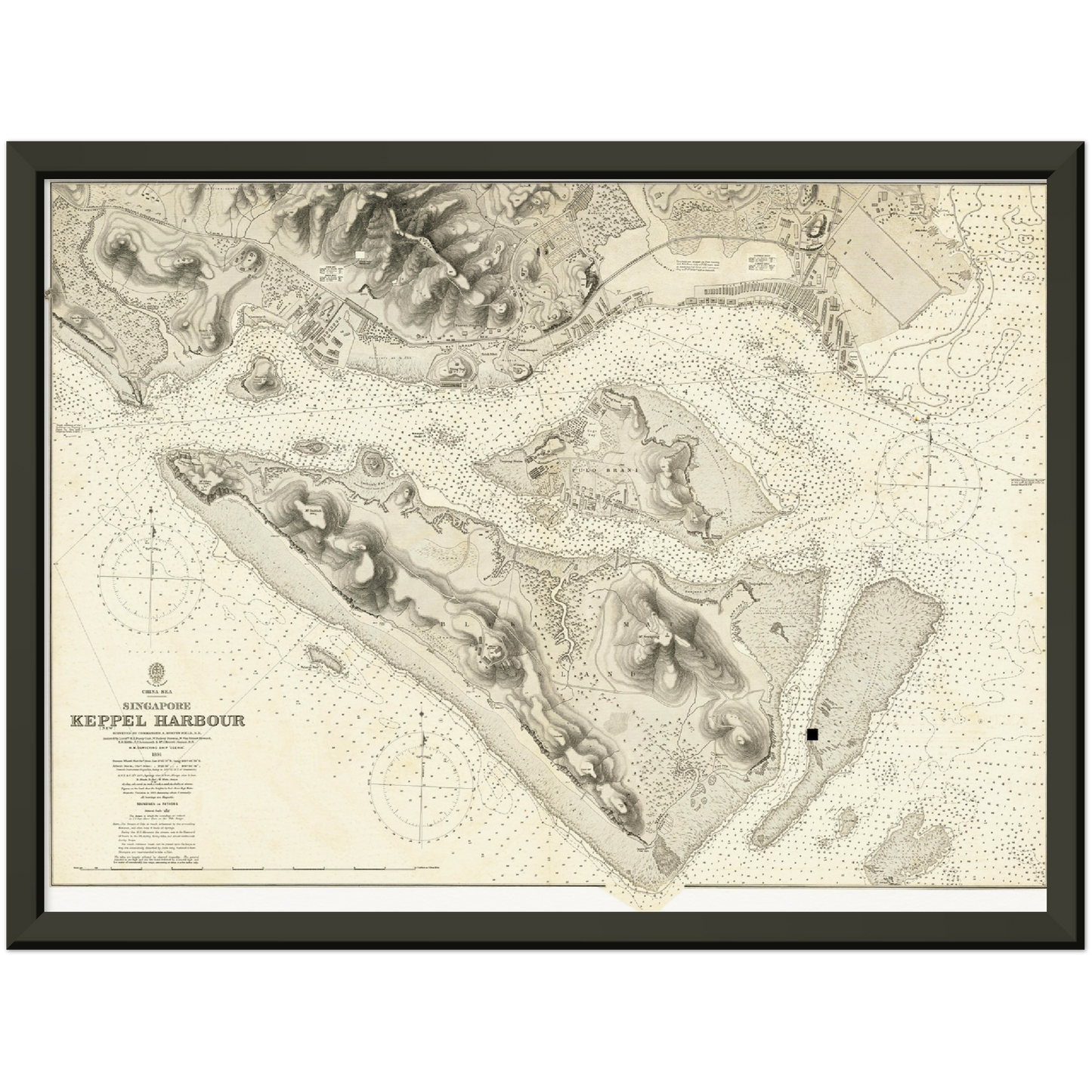 Historischer Stadtplan Singapur um 1893