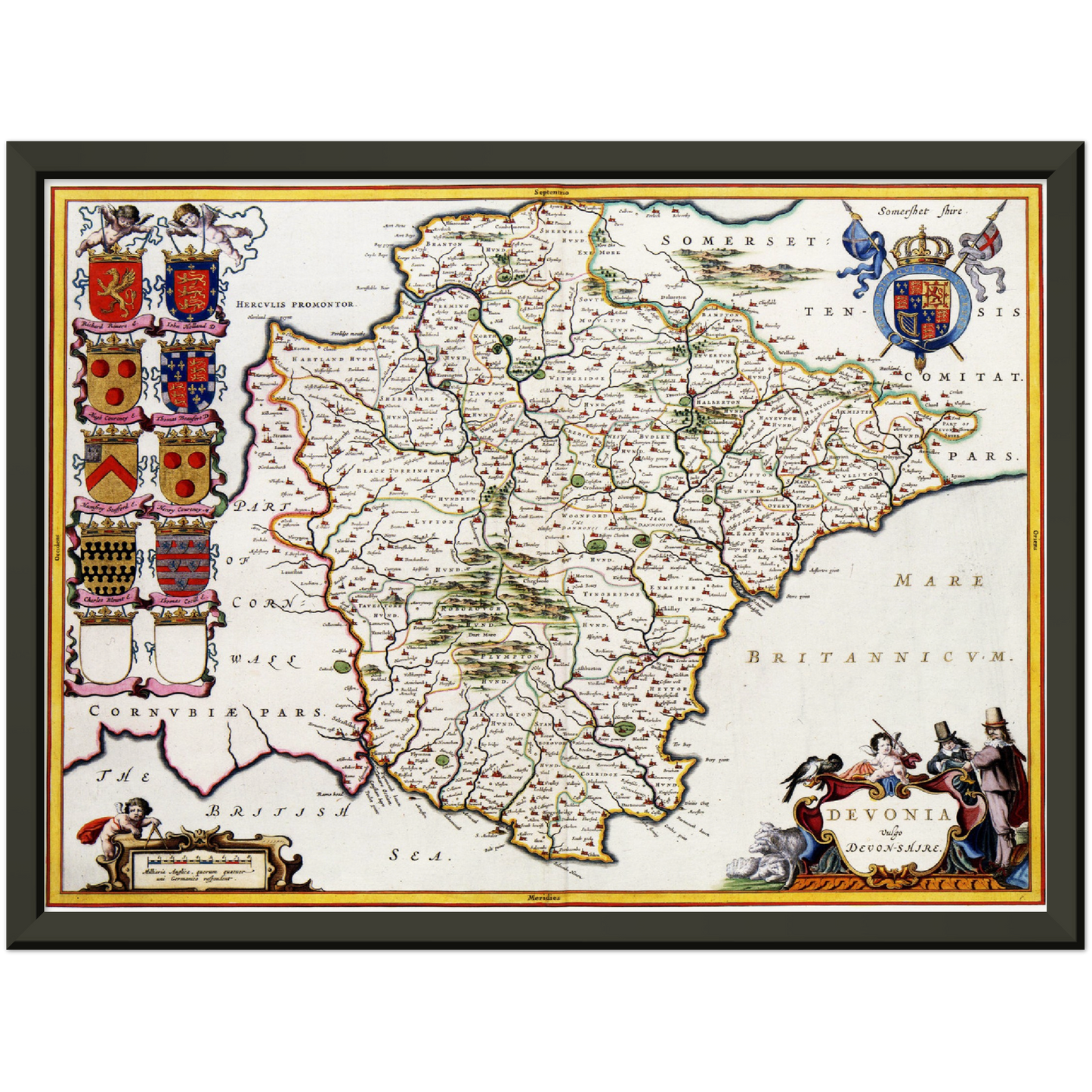 Historische Landkarte Devon um 1646