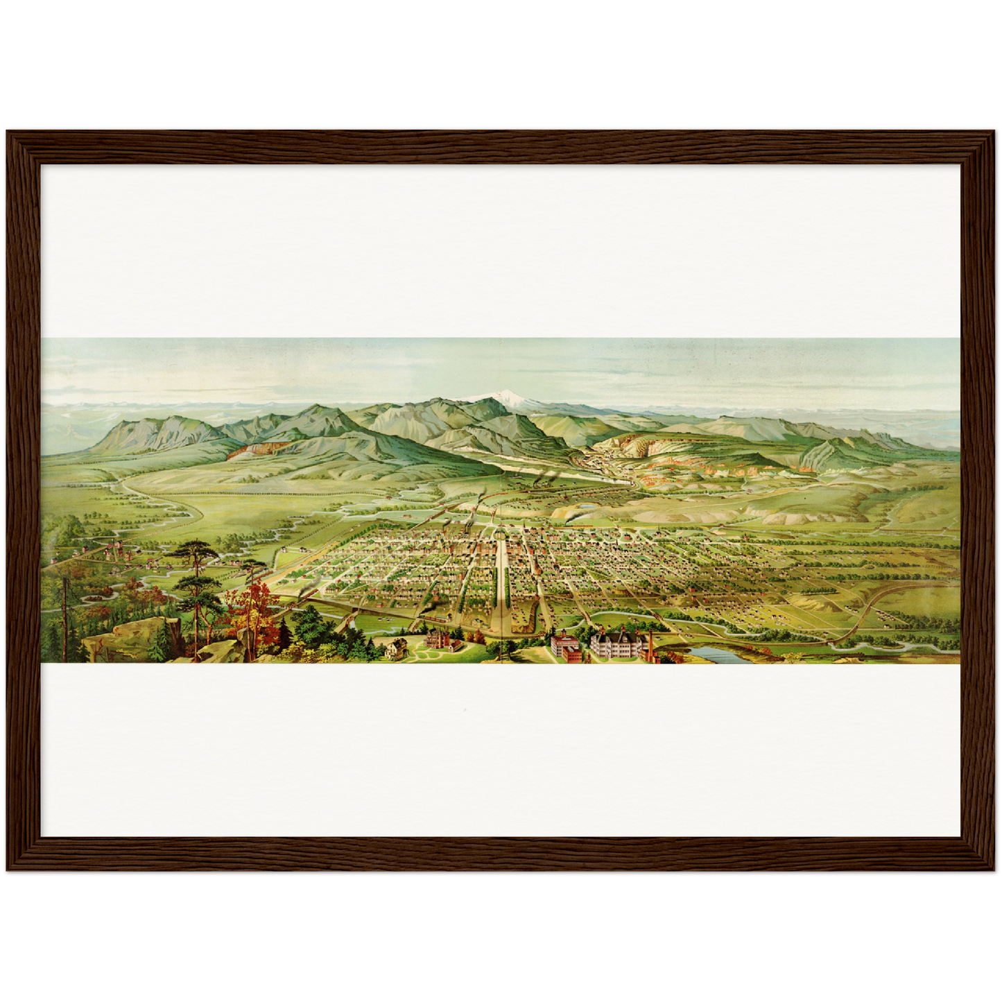 Historische Stadtansicht Colorado Springs um 1890