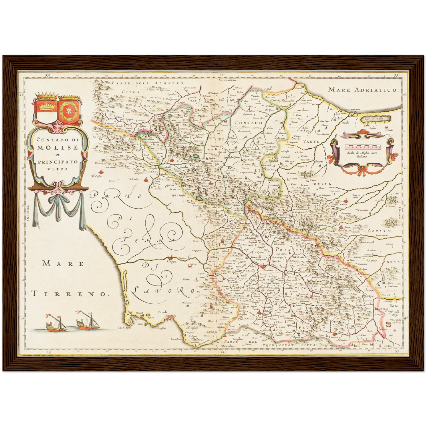 Historische Landkarte Molise um 1630