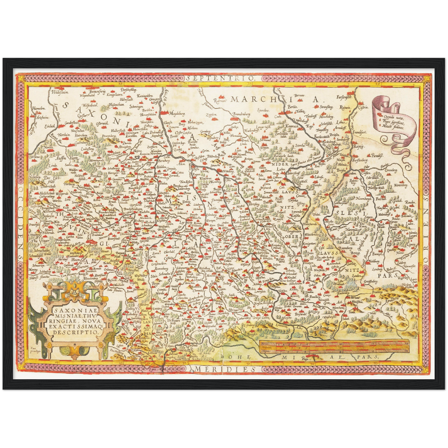 Historische Landkarte Sachsen um 1609
