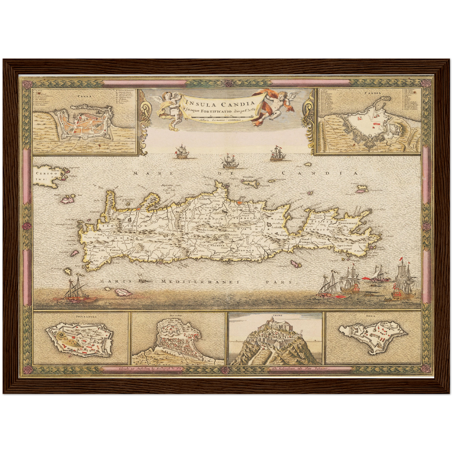 Historische Landkarte Kreta um 1698