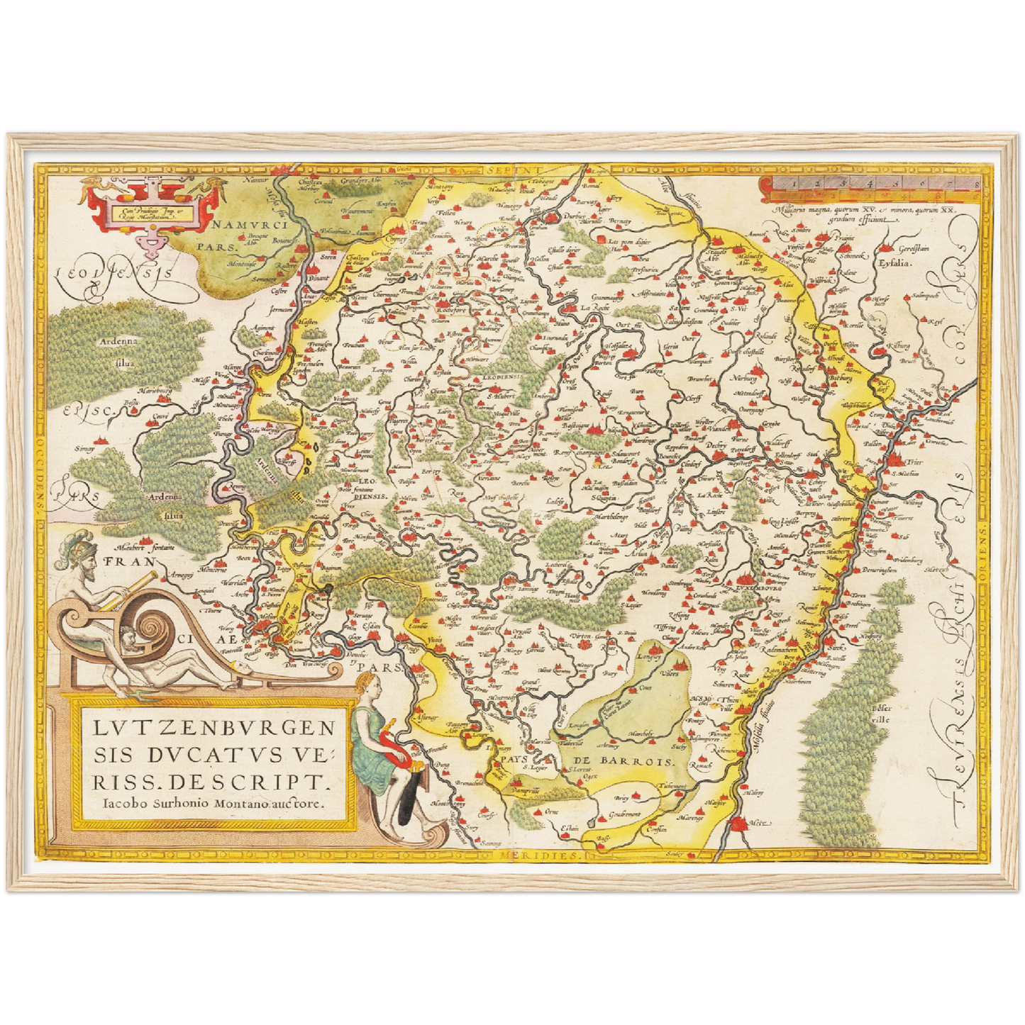 Historische Landkarte Luxemburg um 1609