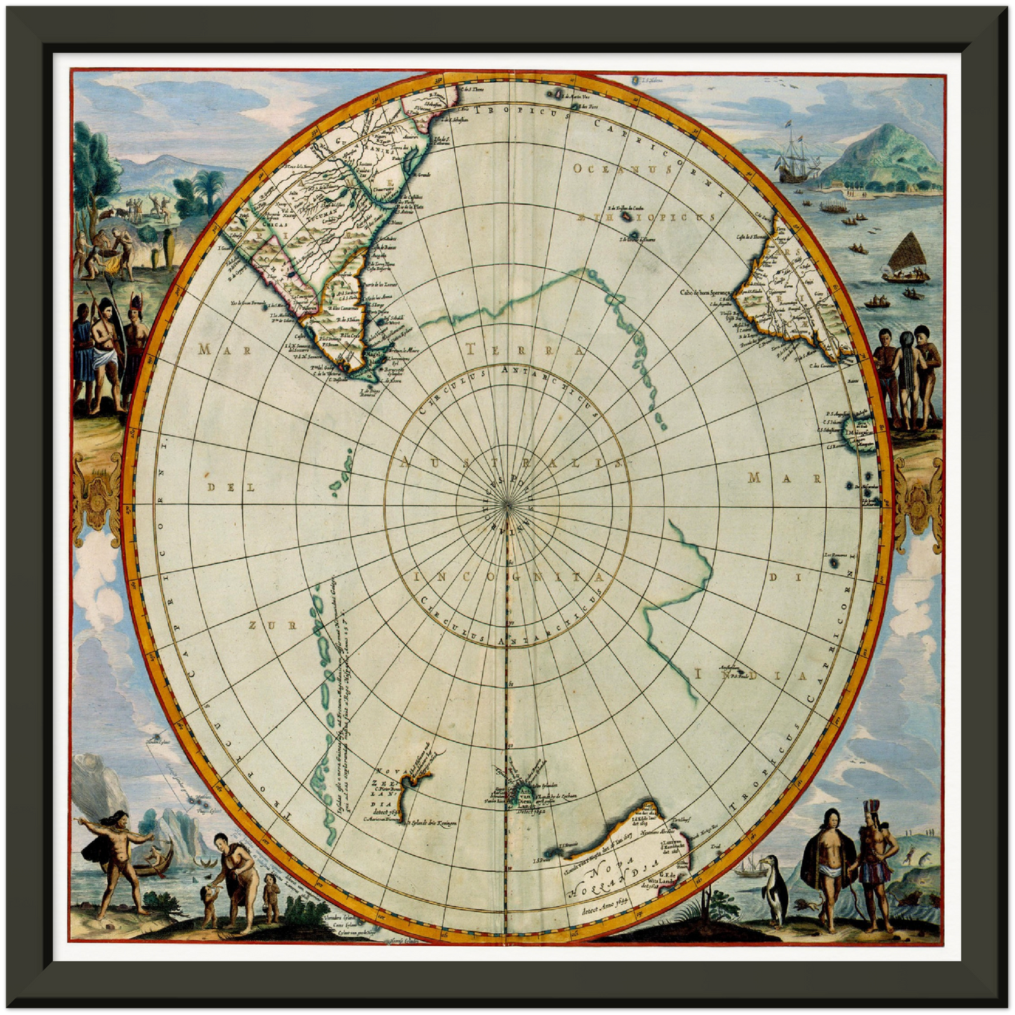 Historische Landkarte Antarktis um 1690