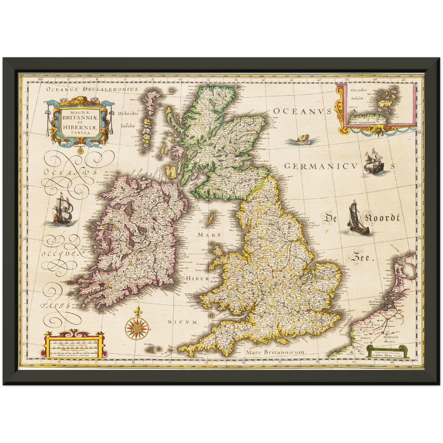 Historische Landkarte Vereinigtes Königreich um 1635