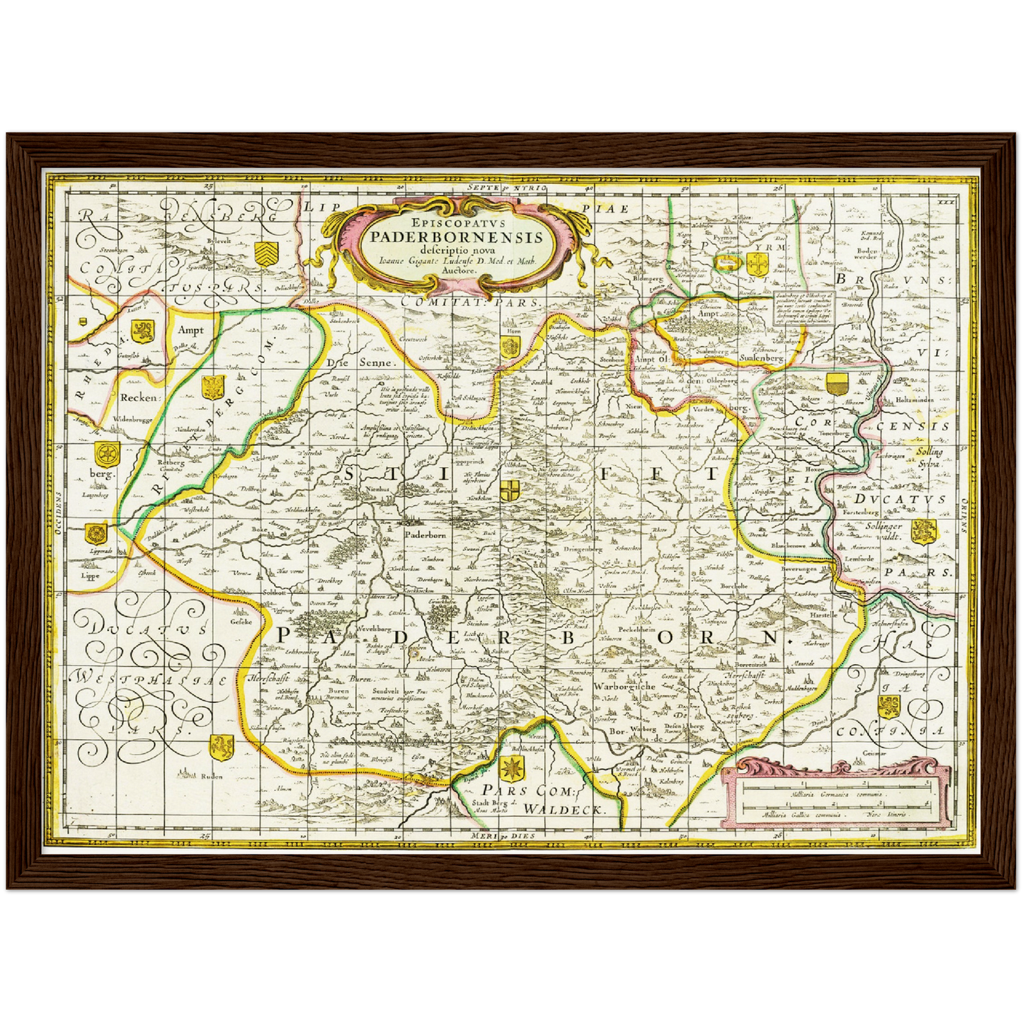 Historische Landkarte Paderborn um 1700