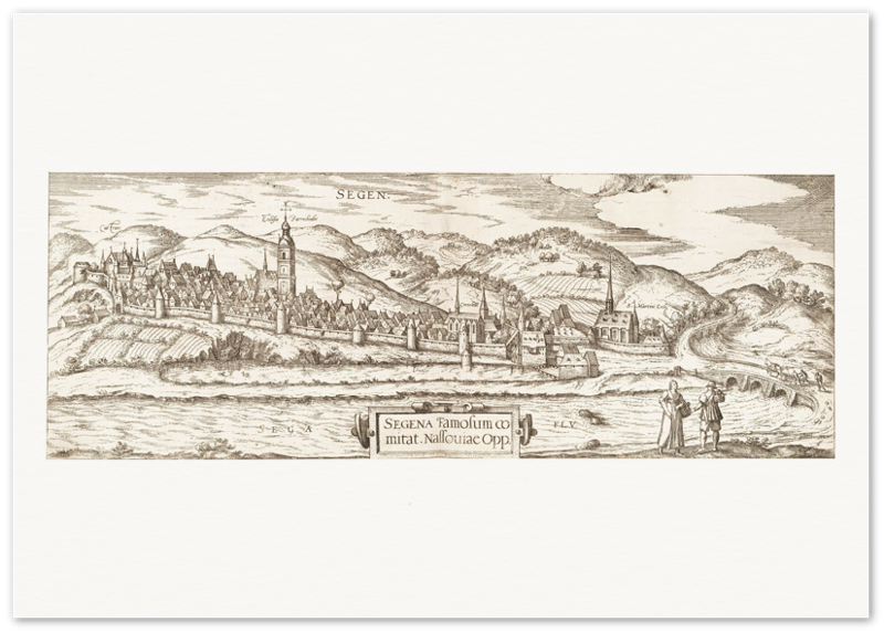 Historische Stadtansicht Siegen um 1618