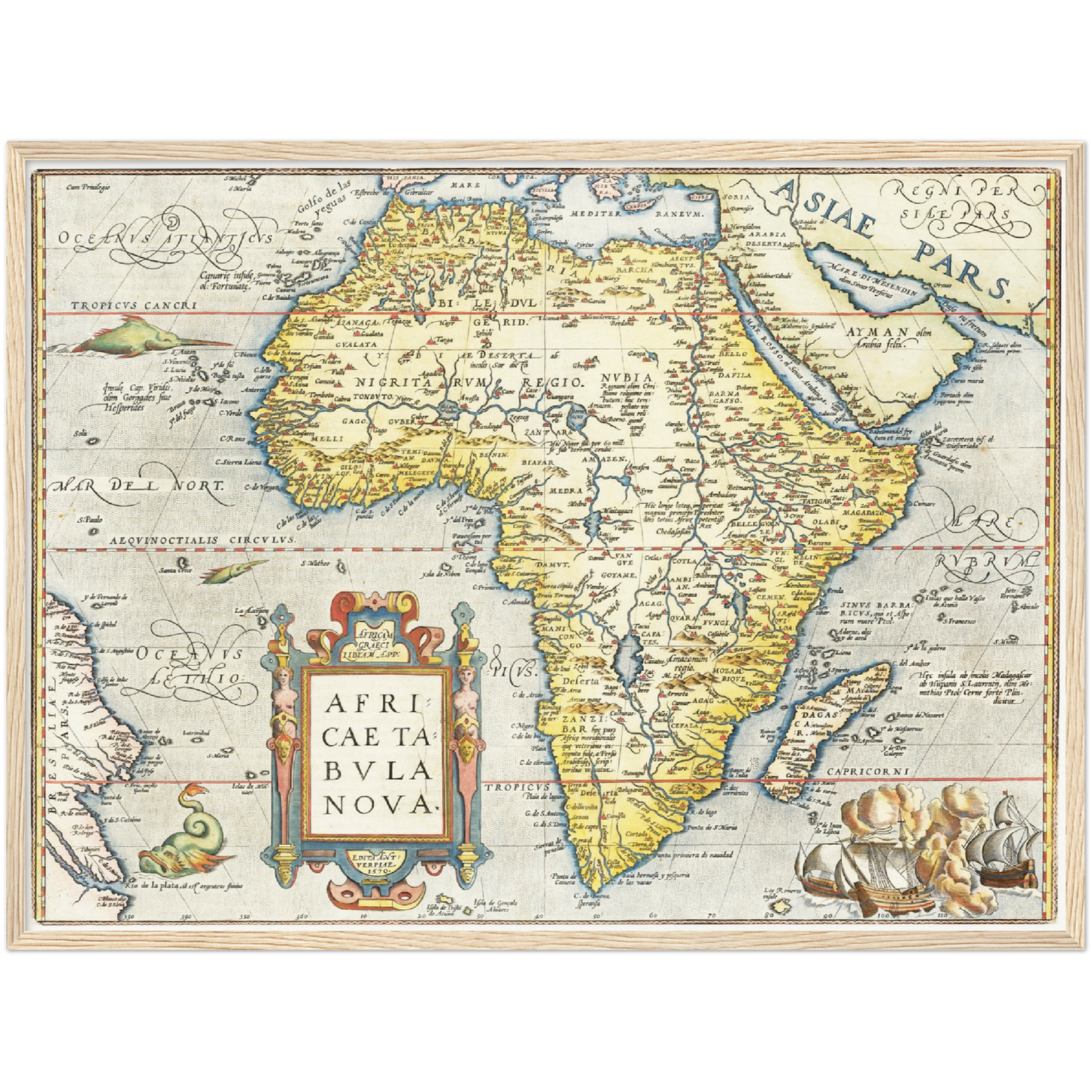 Historische Landkarte Afrika um 1570