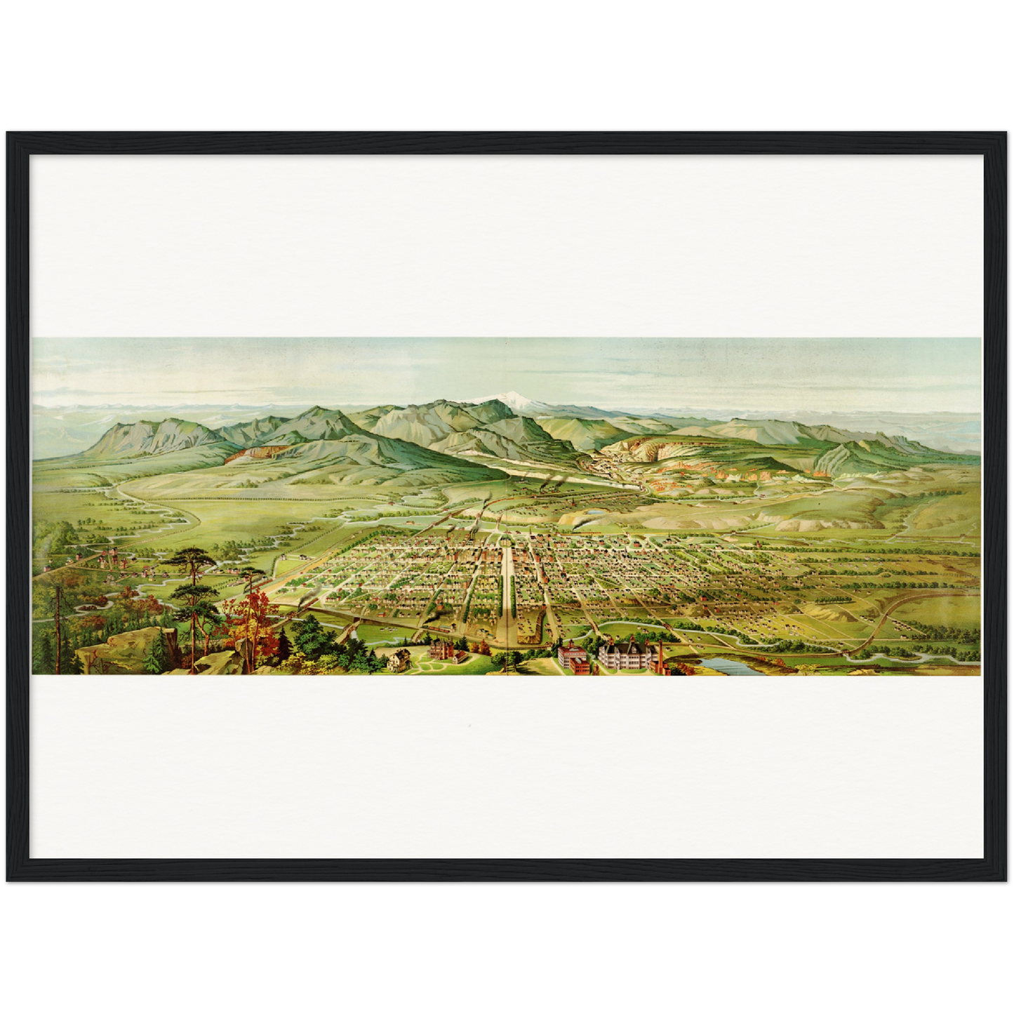 Historische Stadtansicht Colorado Springs um 1890