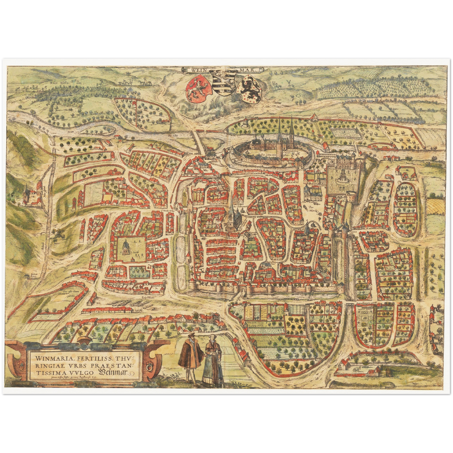 Historische Stadtansicht Weimar um 1582