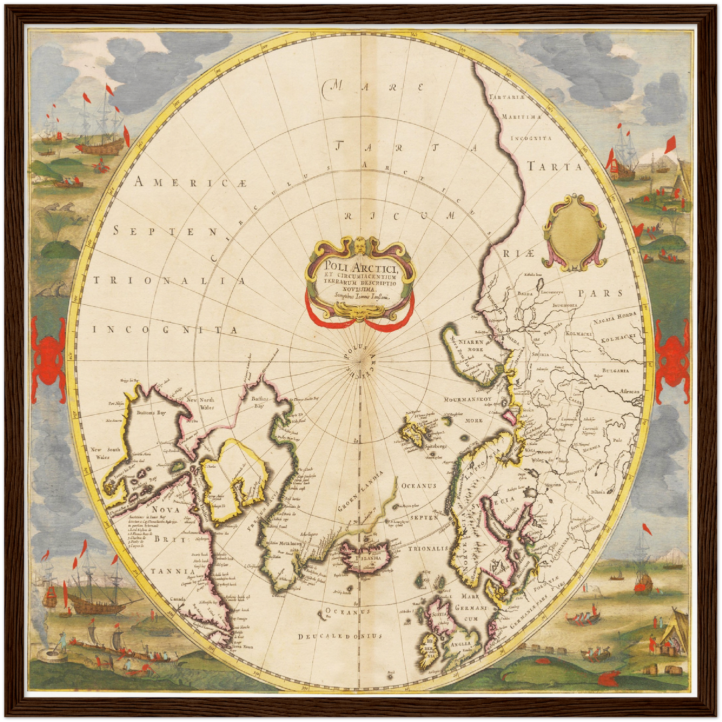 Historische Landkarte Arktis um 1694