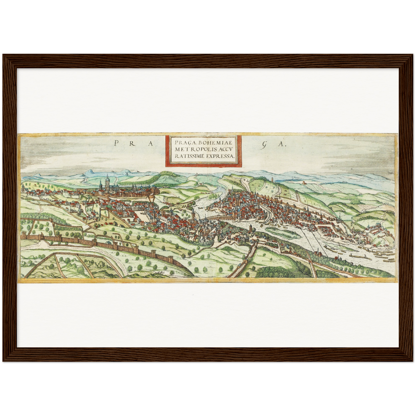 Historische Stadtansicht Prag um 1580