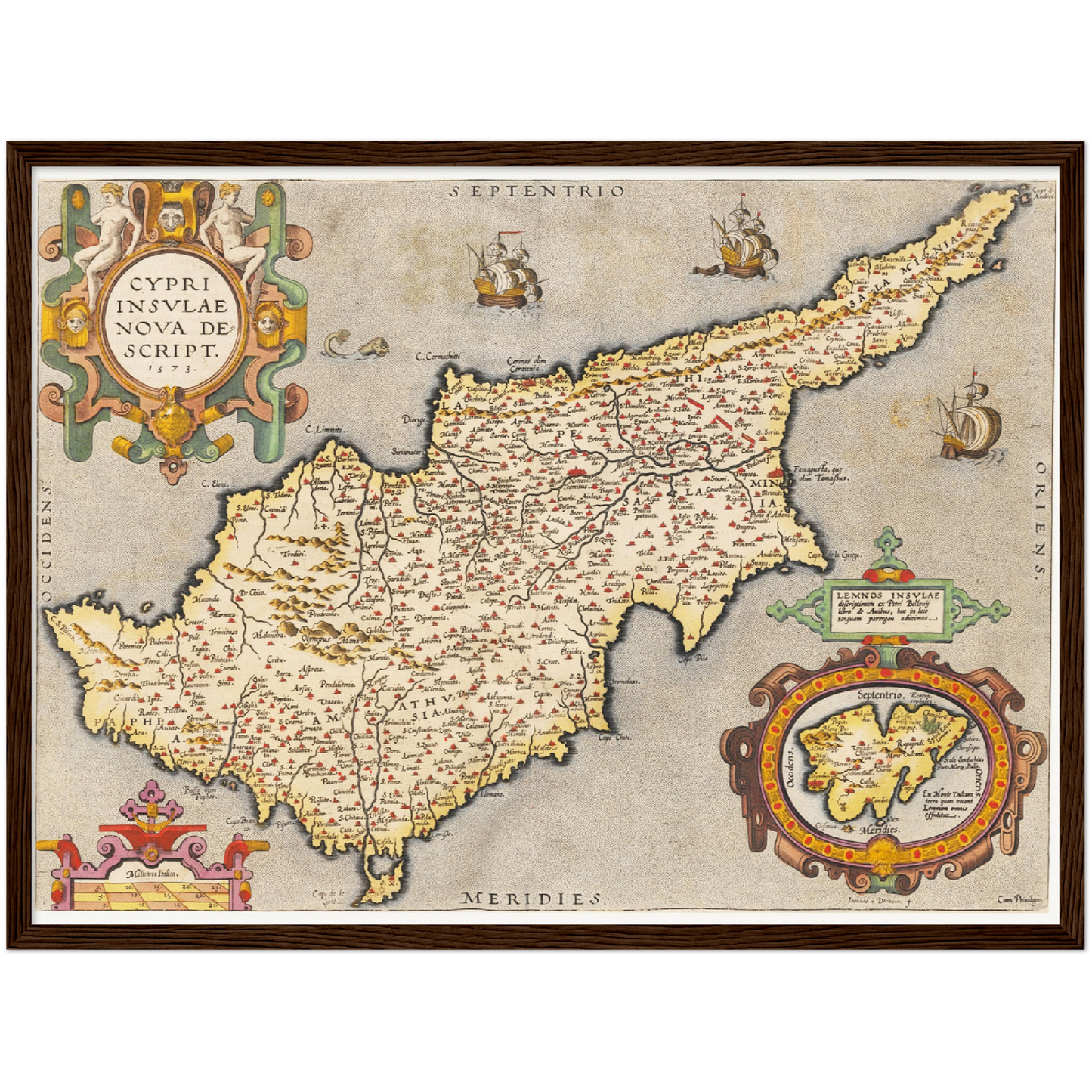 Historische Landkarte Zypern um 1609
