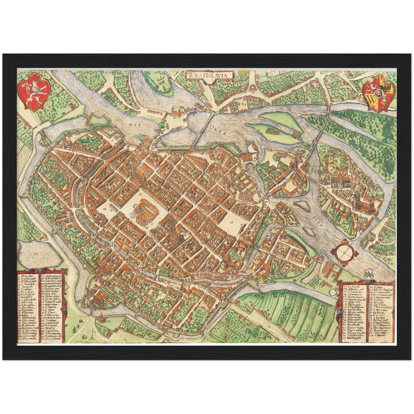 Historischer Stadtplan Breslau um 1592