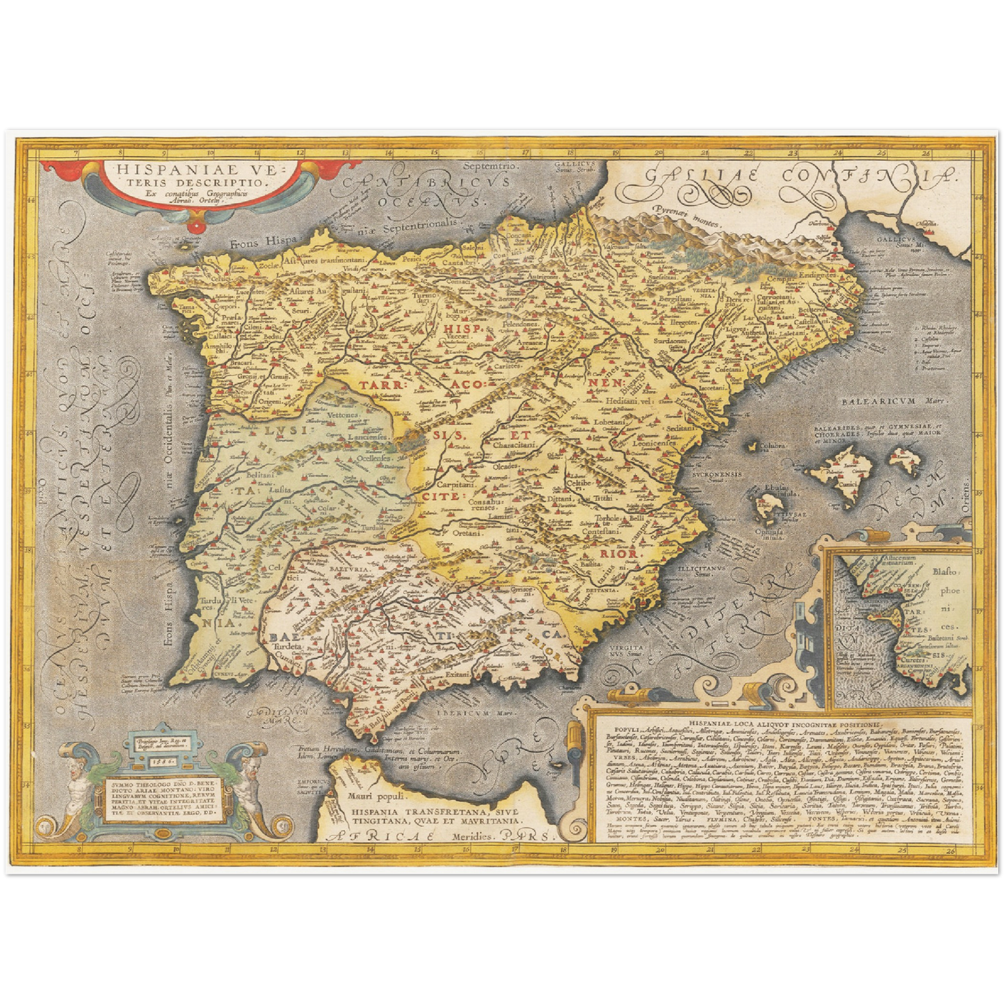 Historische Landkarte Historisches Spanien um 1609