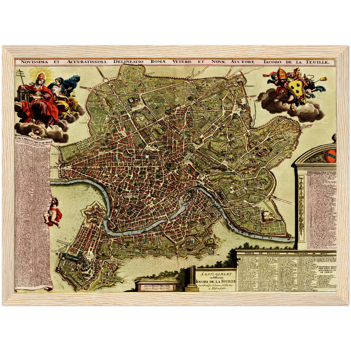 Historischer Stadtplan Rom um 1700