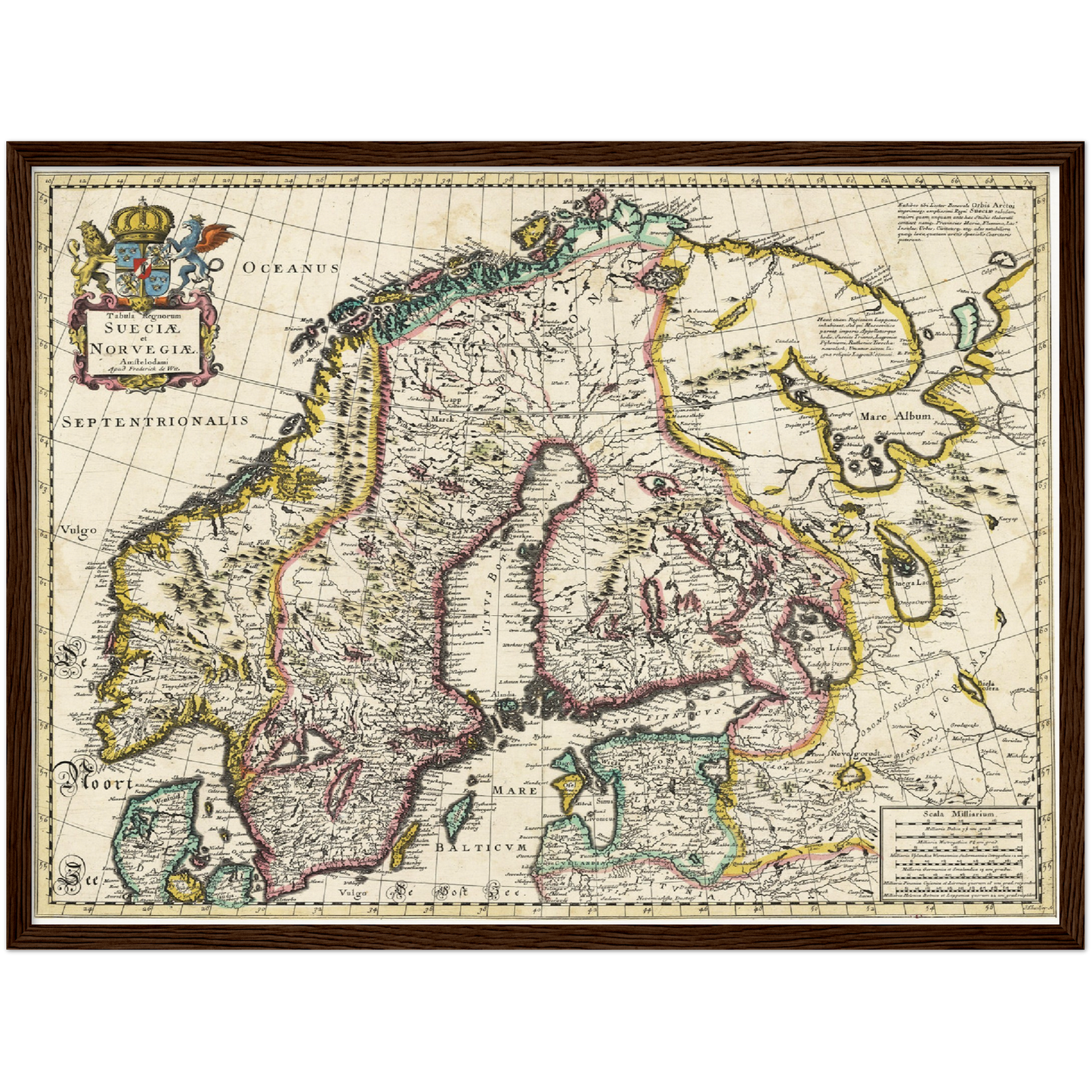 Historische Landkarte Skandinavien um 1680