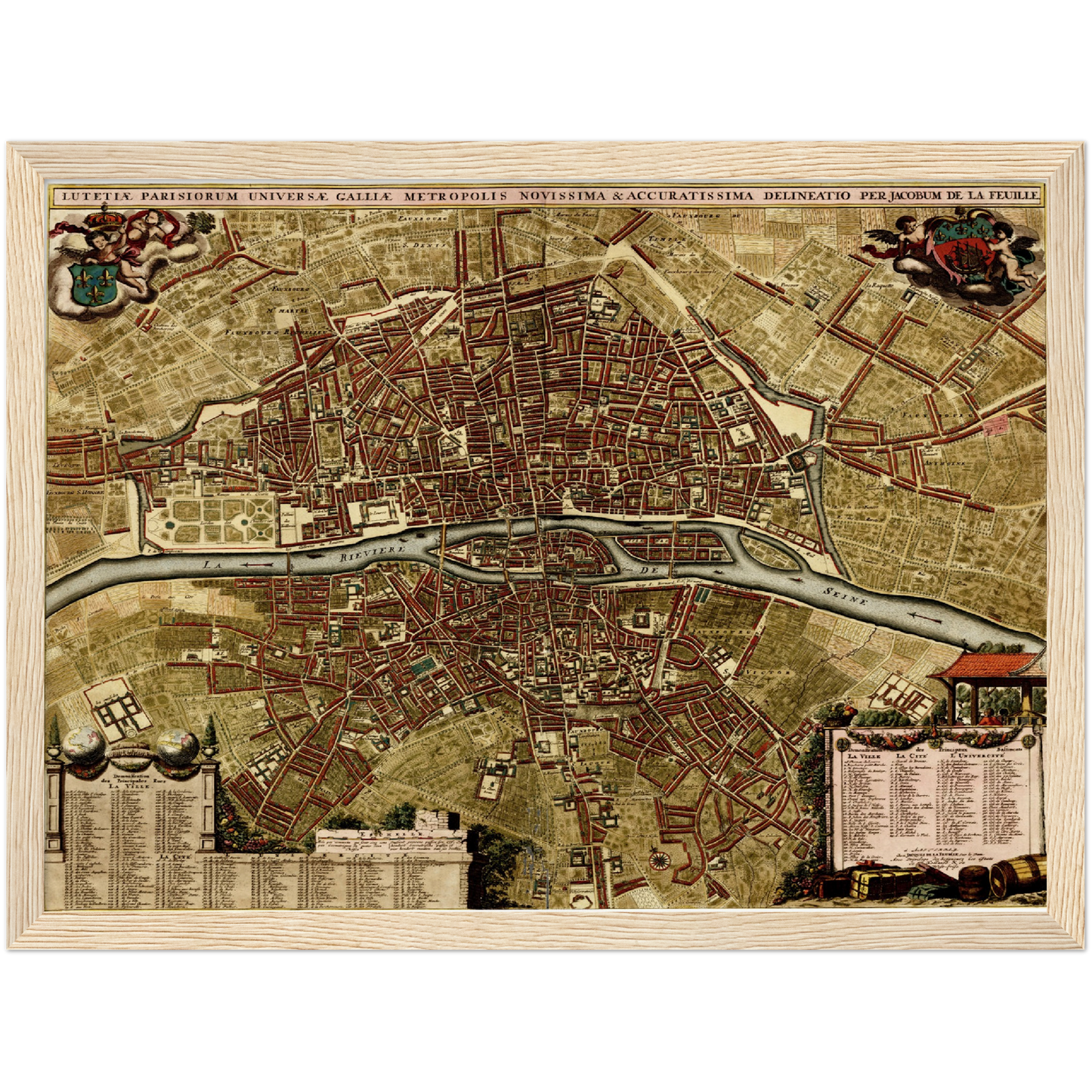 Historischer Stadtplan Paris um 1700