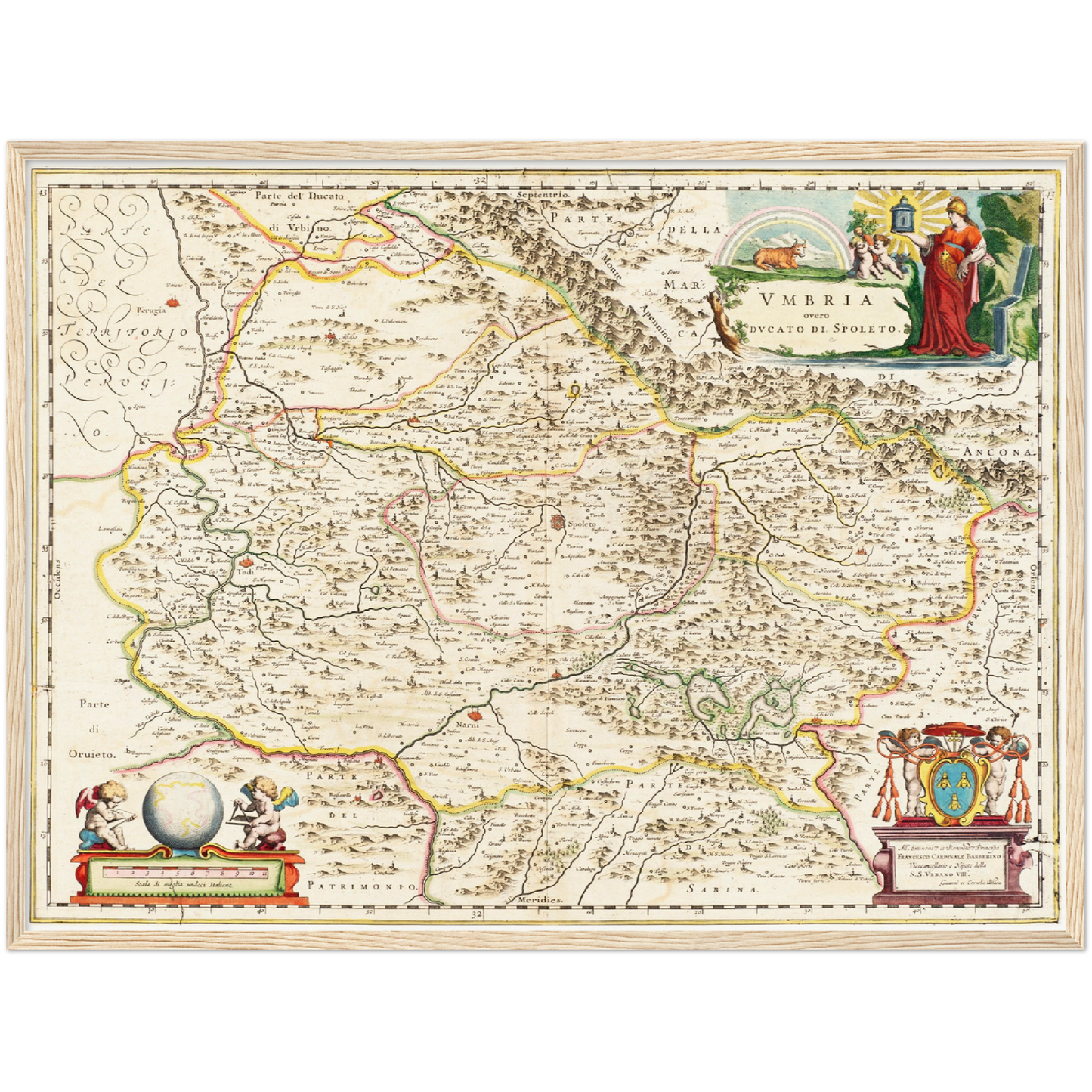 Historische Landkarte Umbrien um 1662