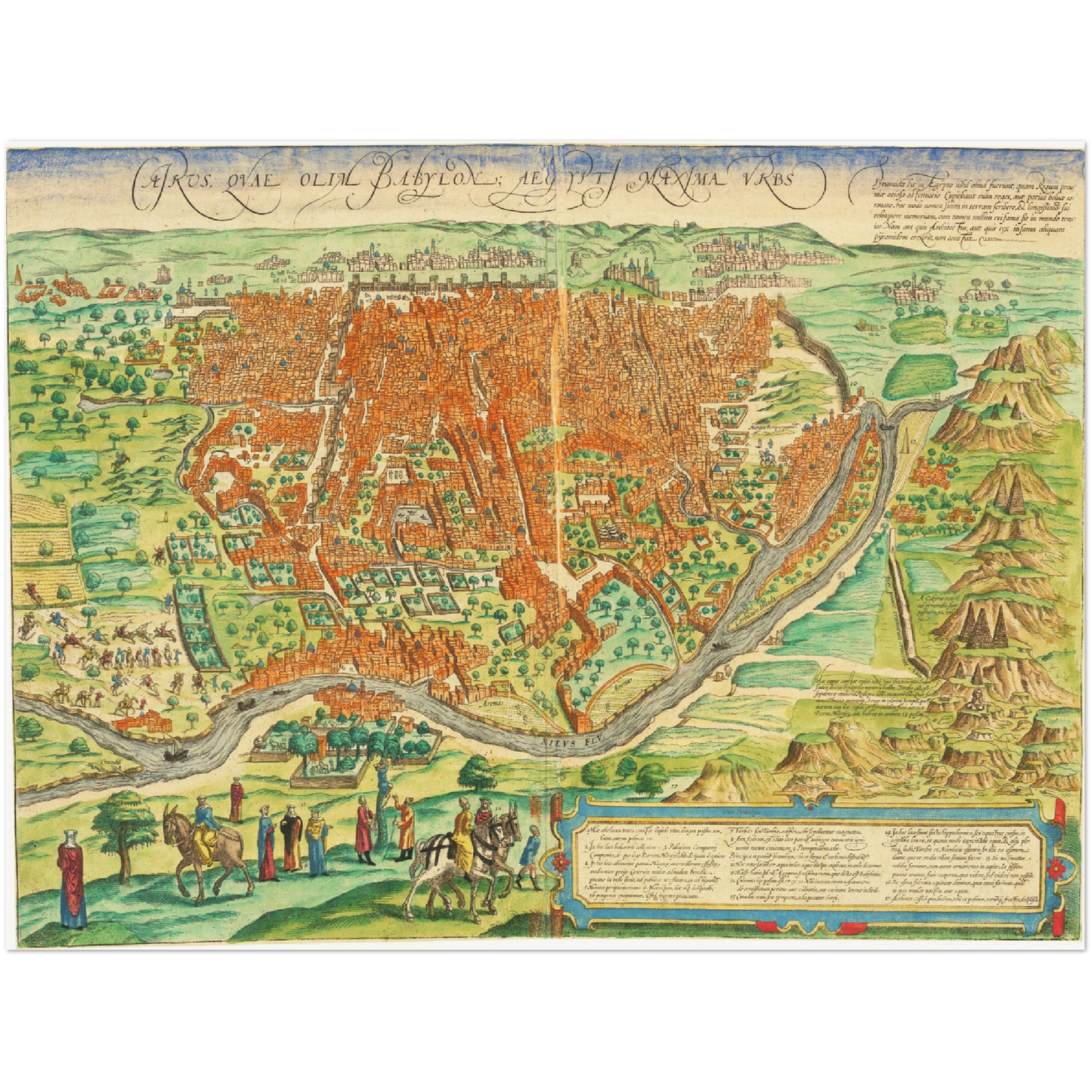 Historischer Stadtplan Kairo um 1572