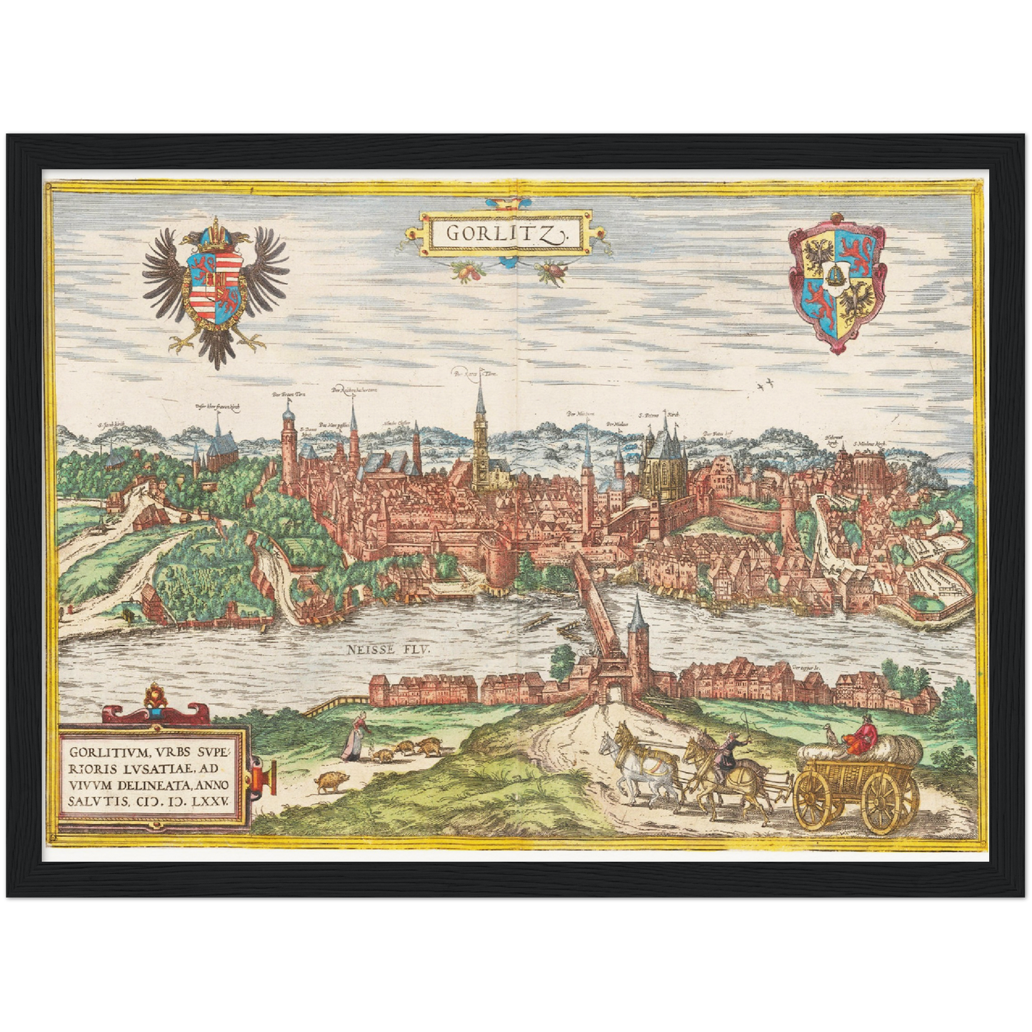 Historische Stadtansicht Görlitz um 1592