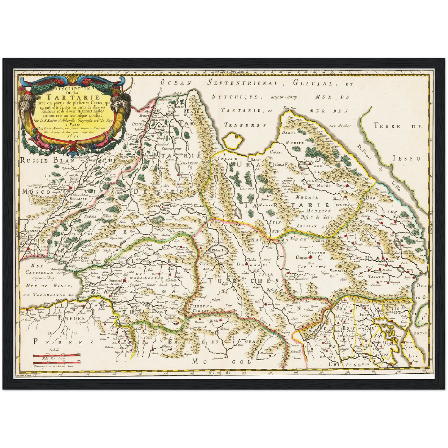 Historische Landkarte Tartarien um 1654