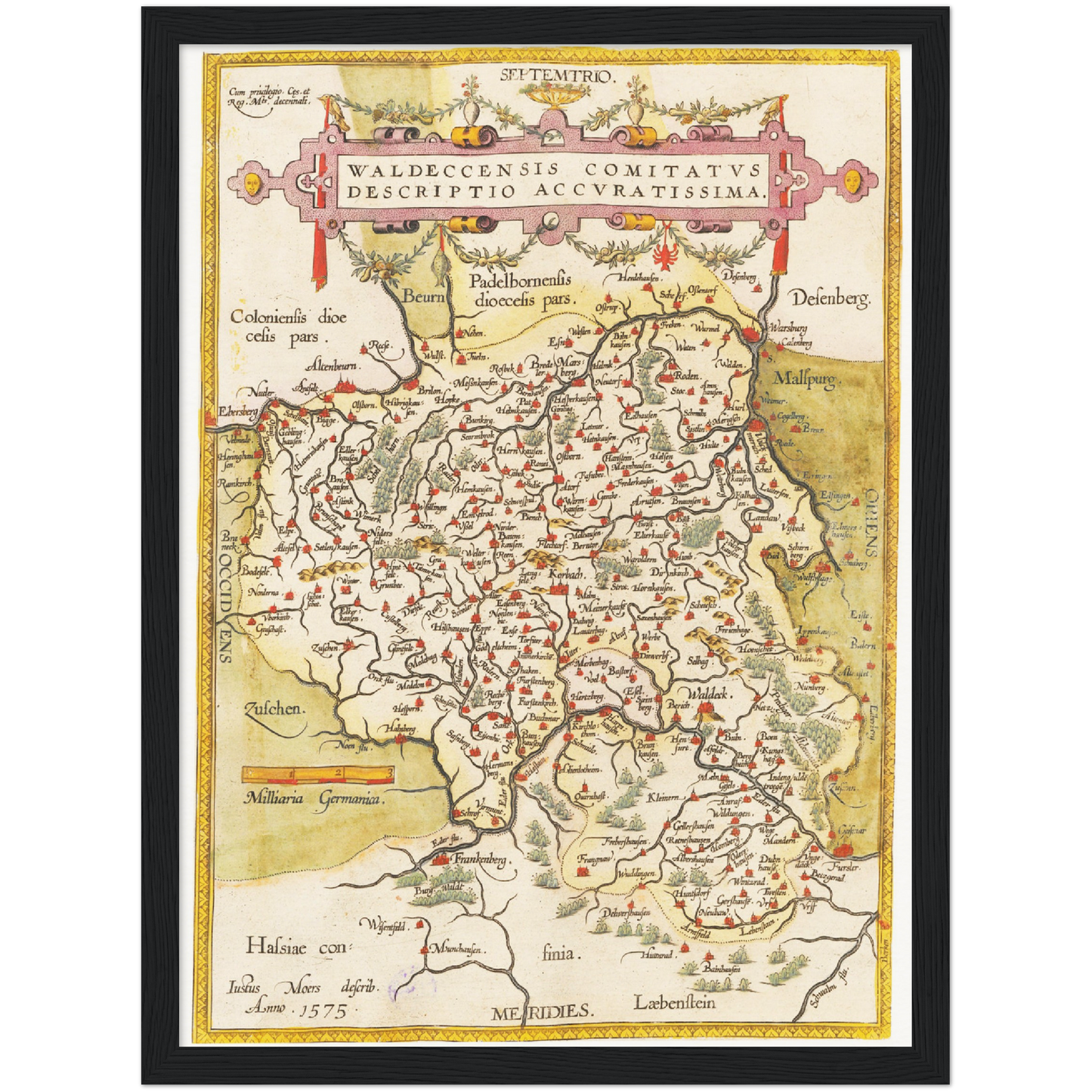 Historische Landkarte Waldeck um 1609