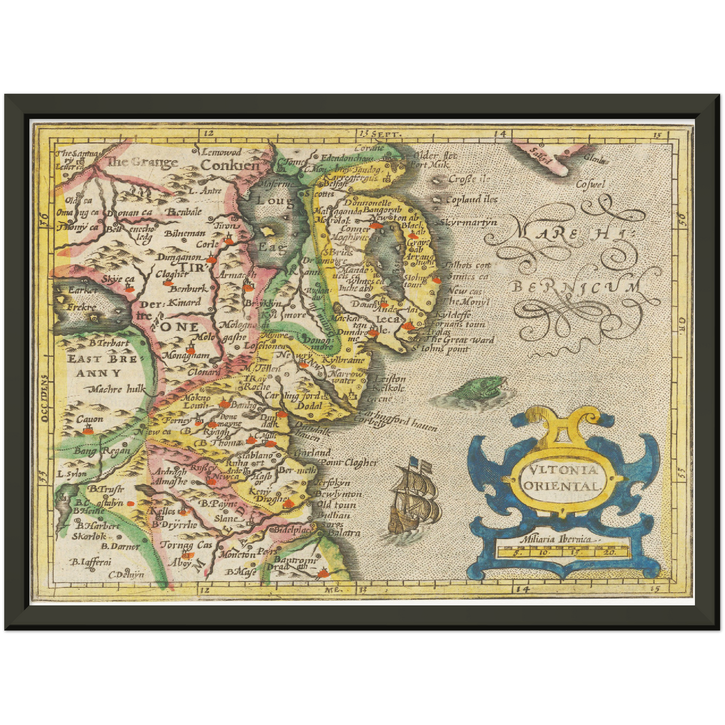 Historische Landkarte Dublin um 1609
