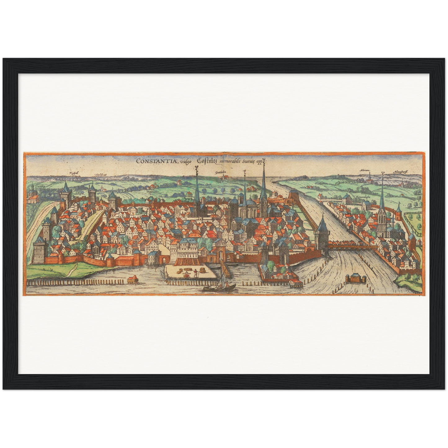 Historische Stadtansicht Konstanz um 1609